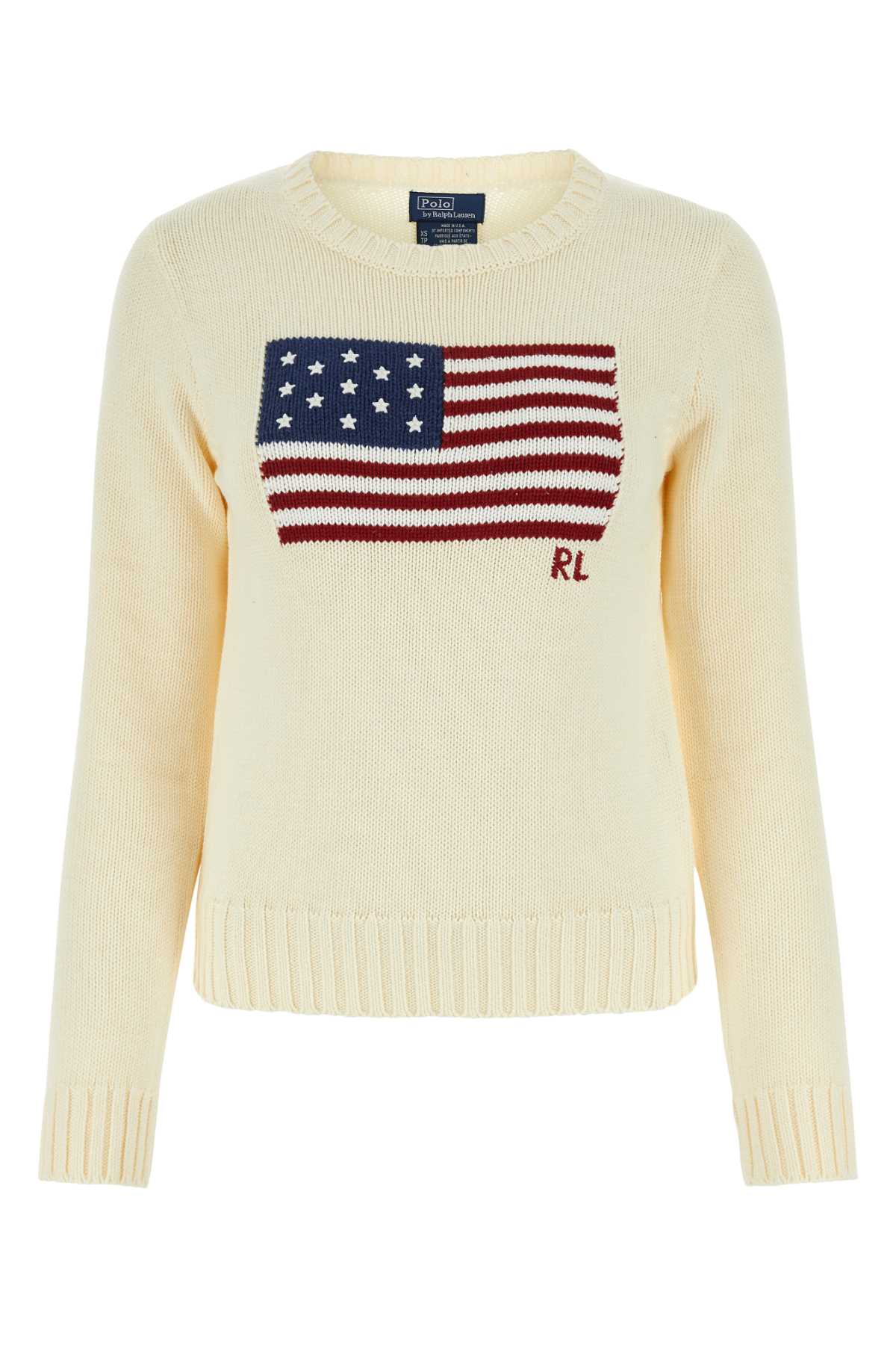 Shop Polo Ralph Lauren Ivory Cotton Sweater In 002