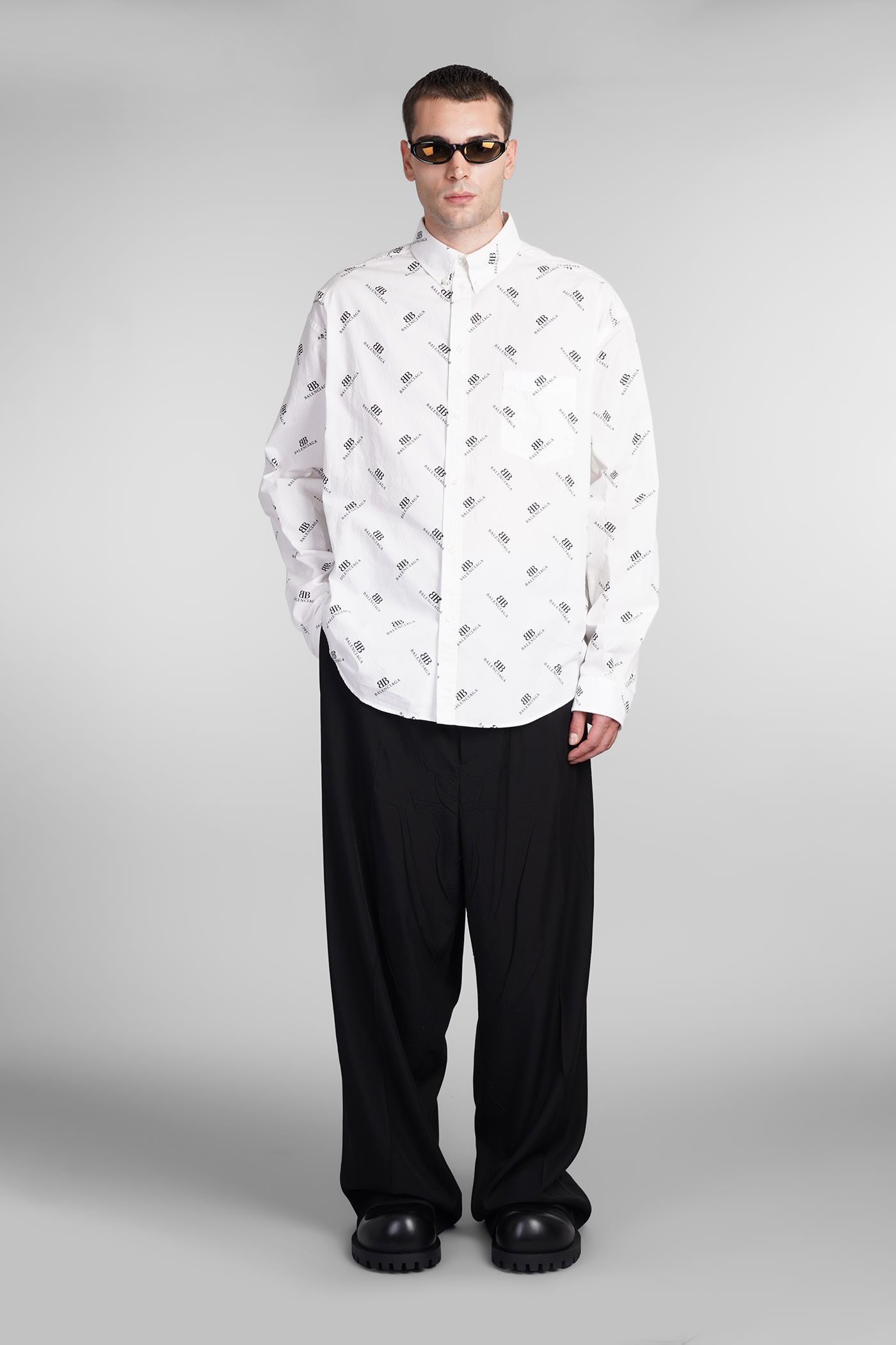 Shop Balenciaga Shirt In White Cotton