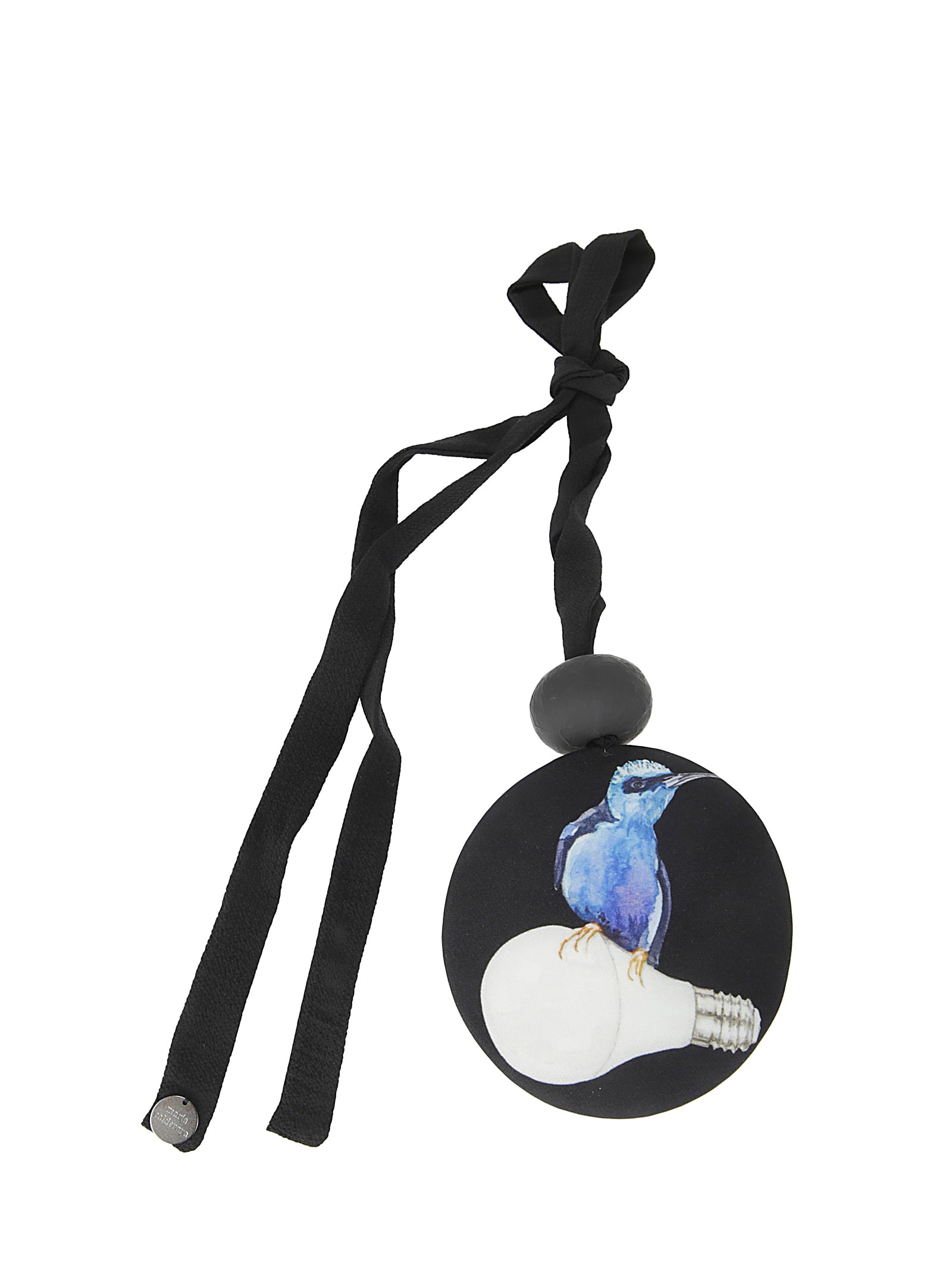 Maria Calderara Fabric Necklace With Printed Pendant In X