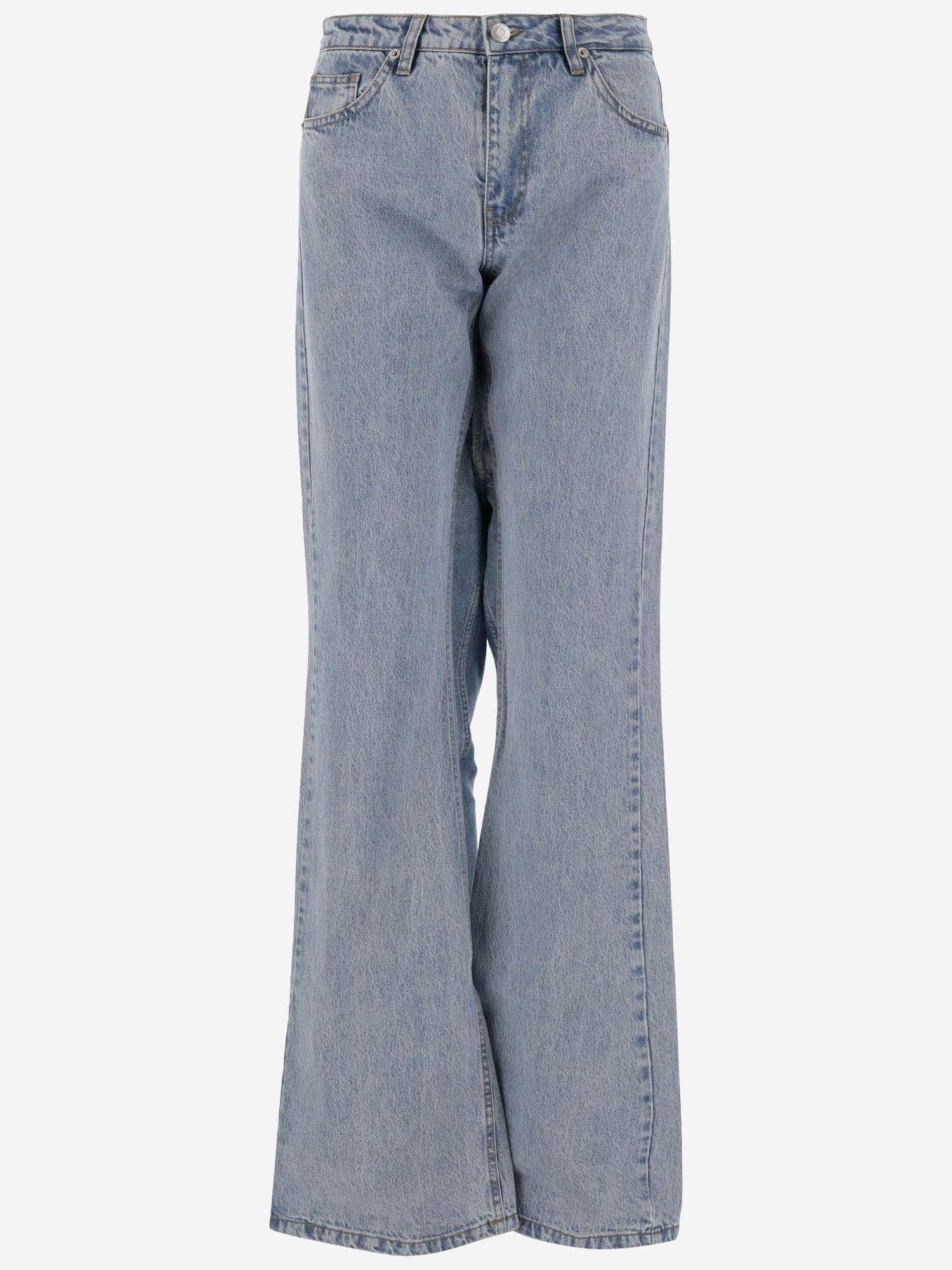 Cotton Denim Flared Jeans