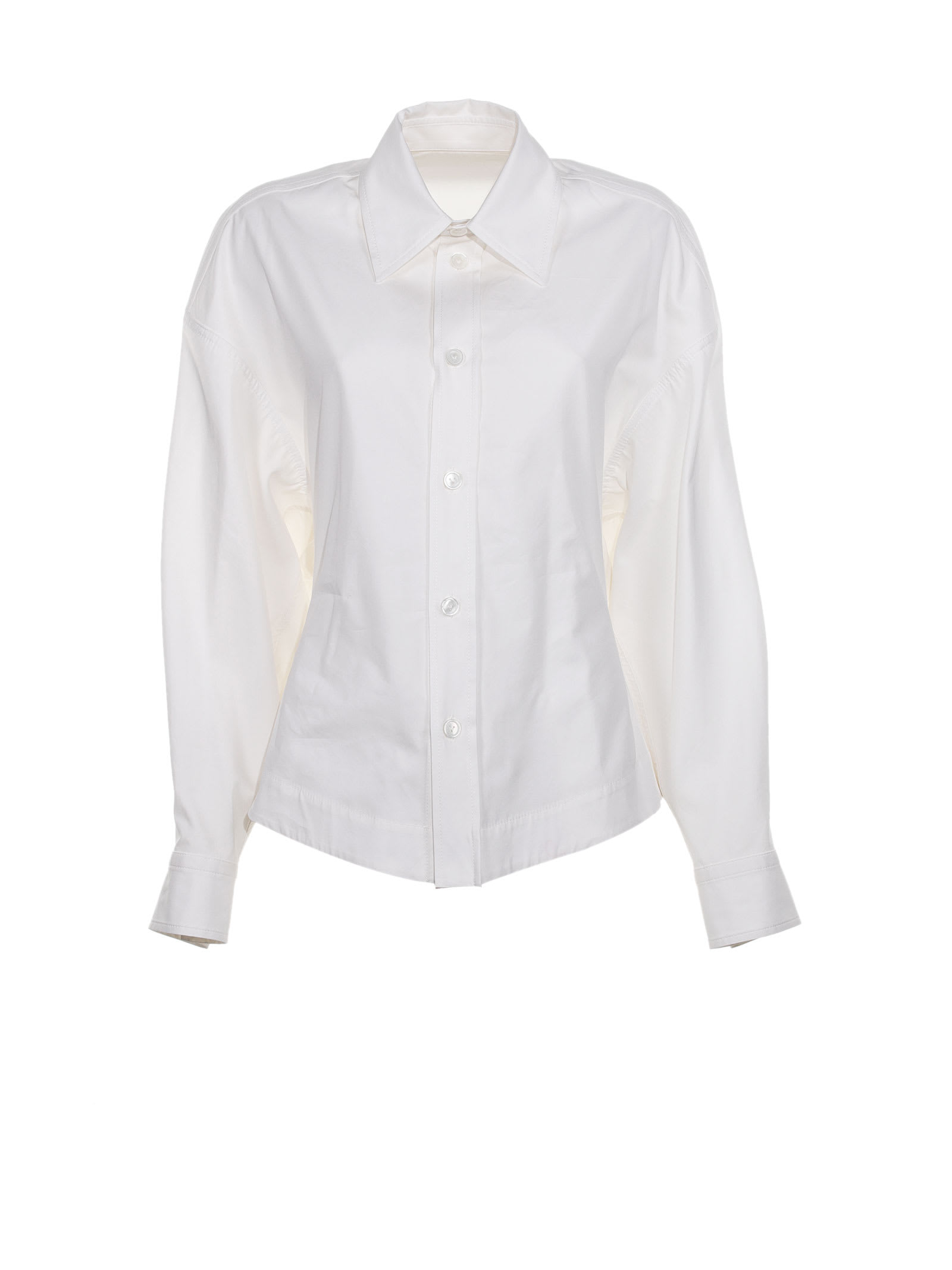 Bottega Veneta Pinstripe Cotton Poplin Shirt In Beige