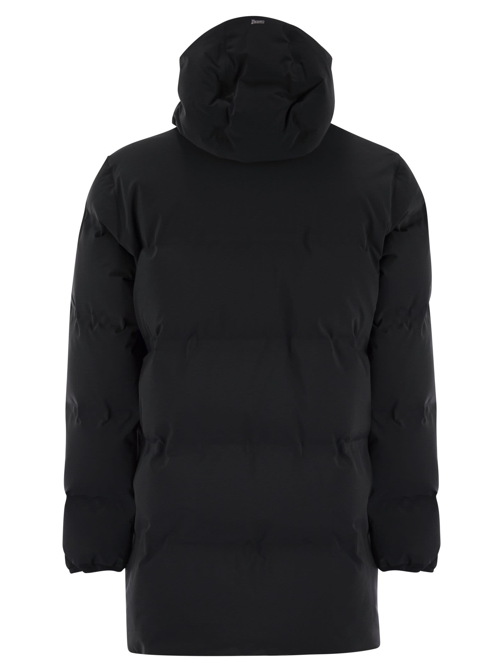 Herno Men New Impact Long Down Jacket With Hood In Black