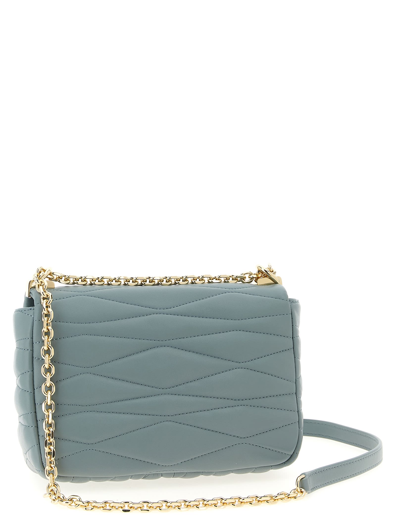 Furla Quilted Shoulder Bag In Blue