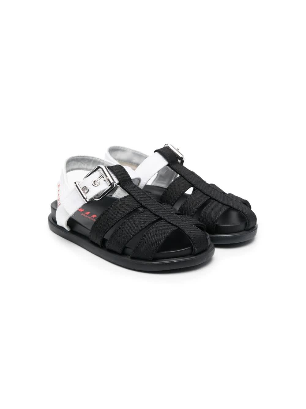 Marni Kids' Sandals With Logo In Black
