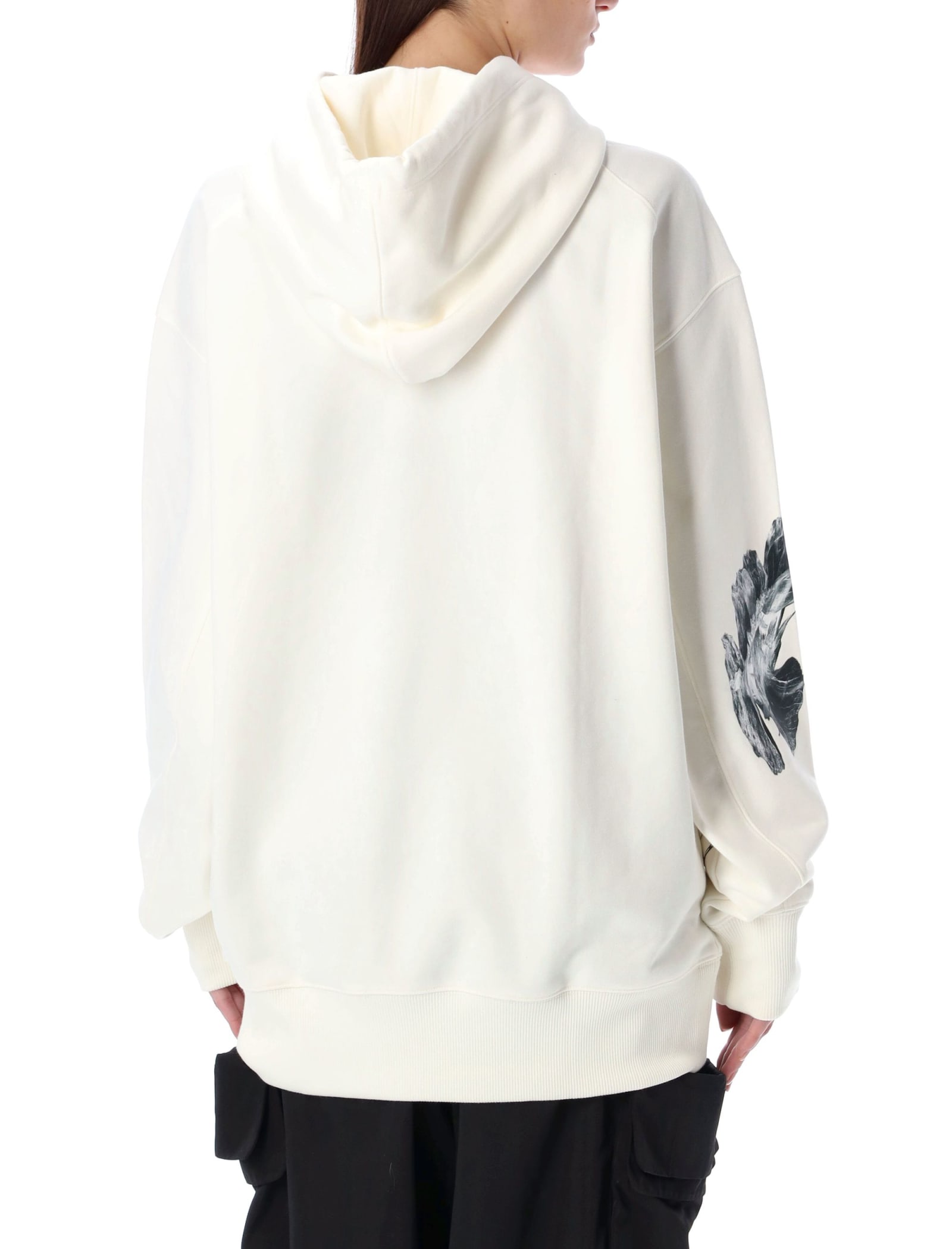Shop Y-3 Graphich French Terry Hoodie In White