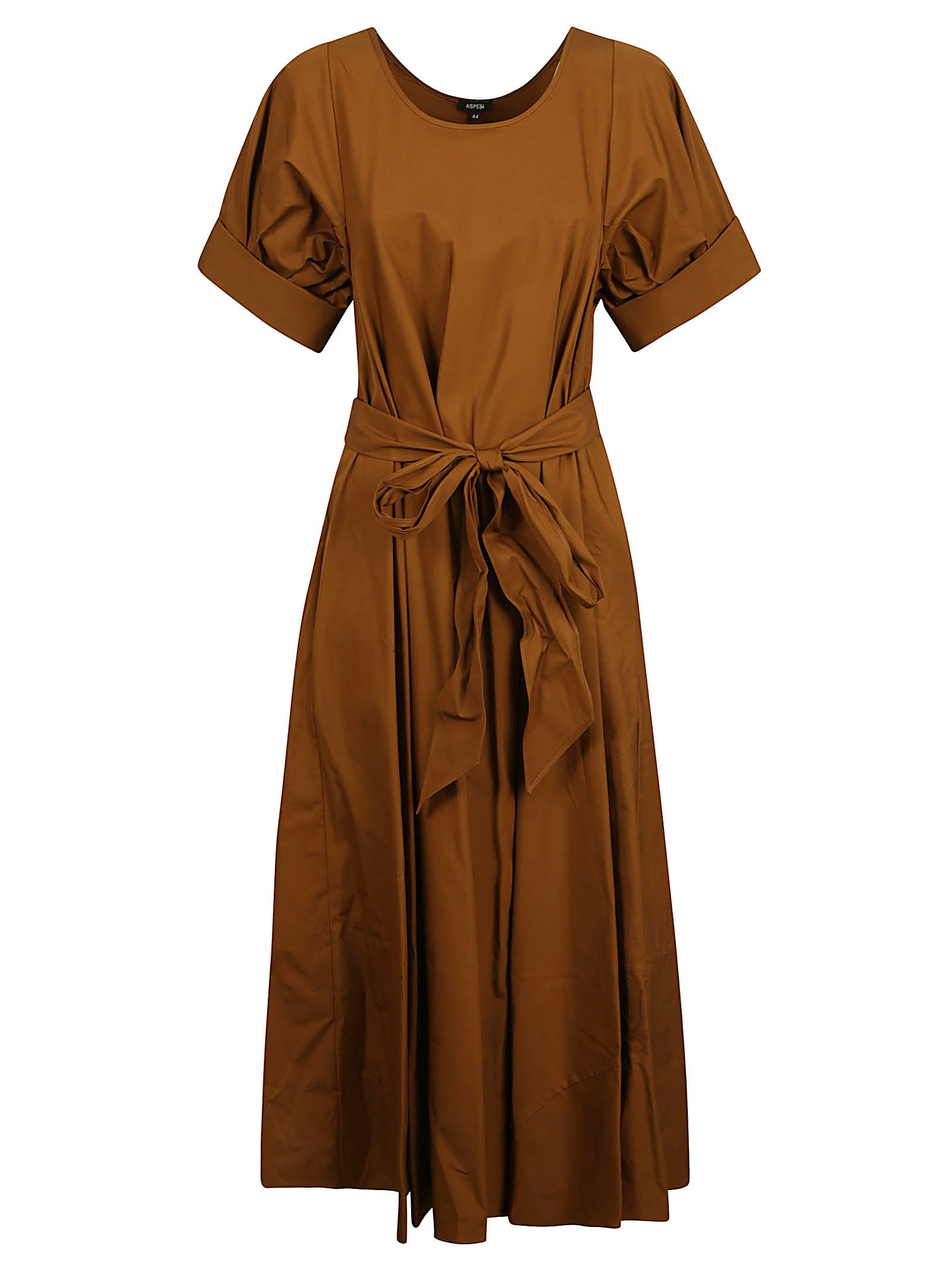 Aspesi Tie-waist Flared Plain Dress