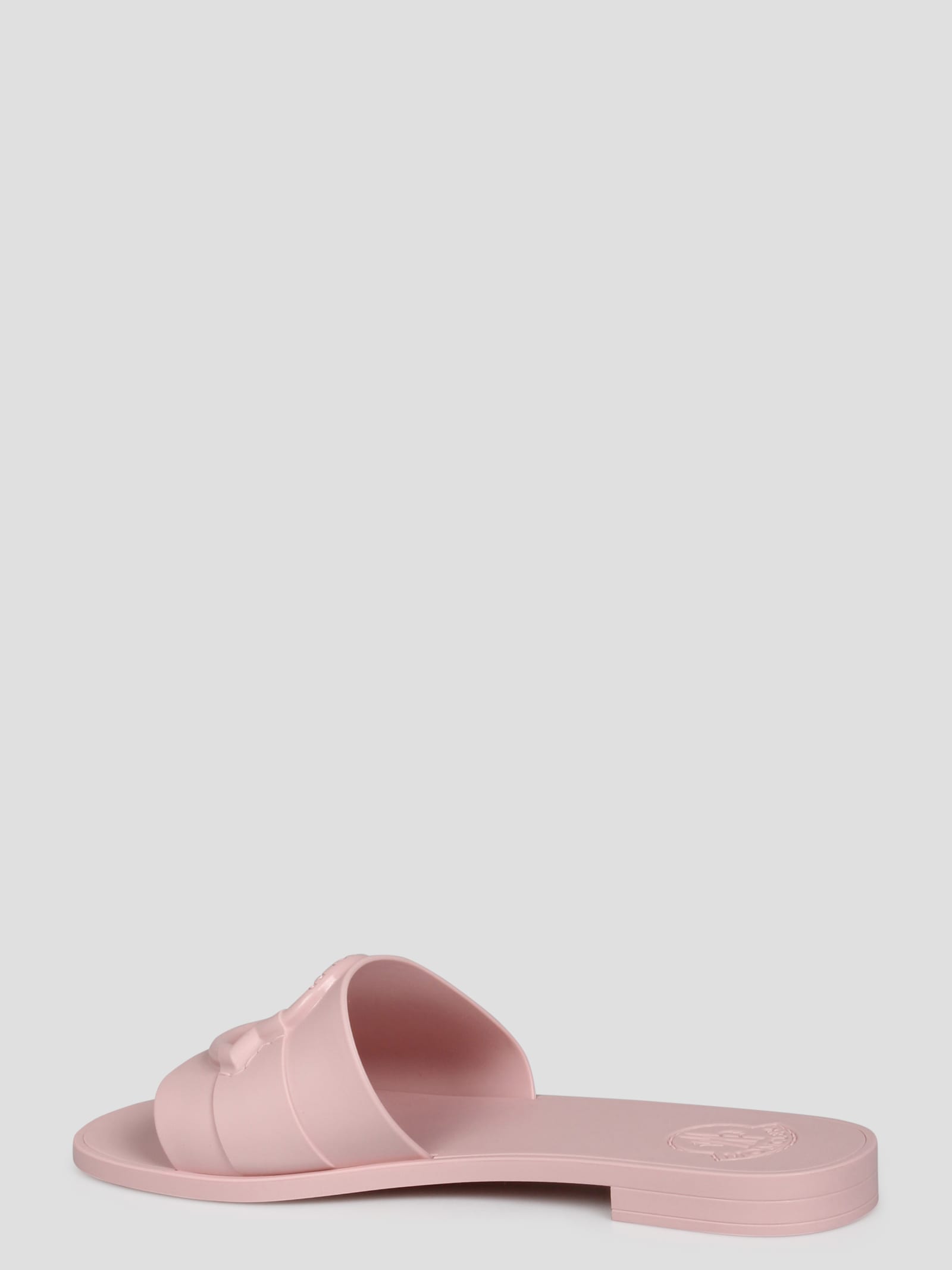 Shop Moncler Mon Slide Sandal In Pink & Purple