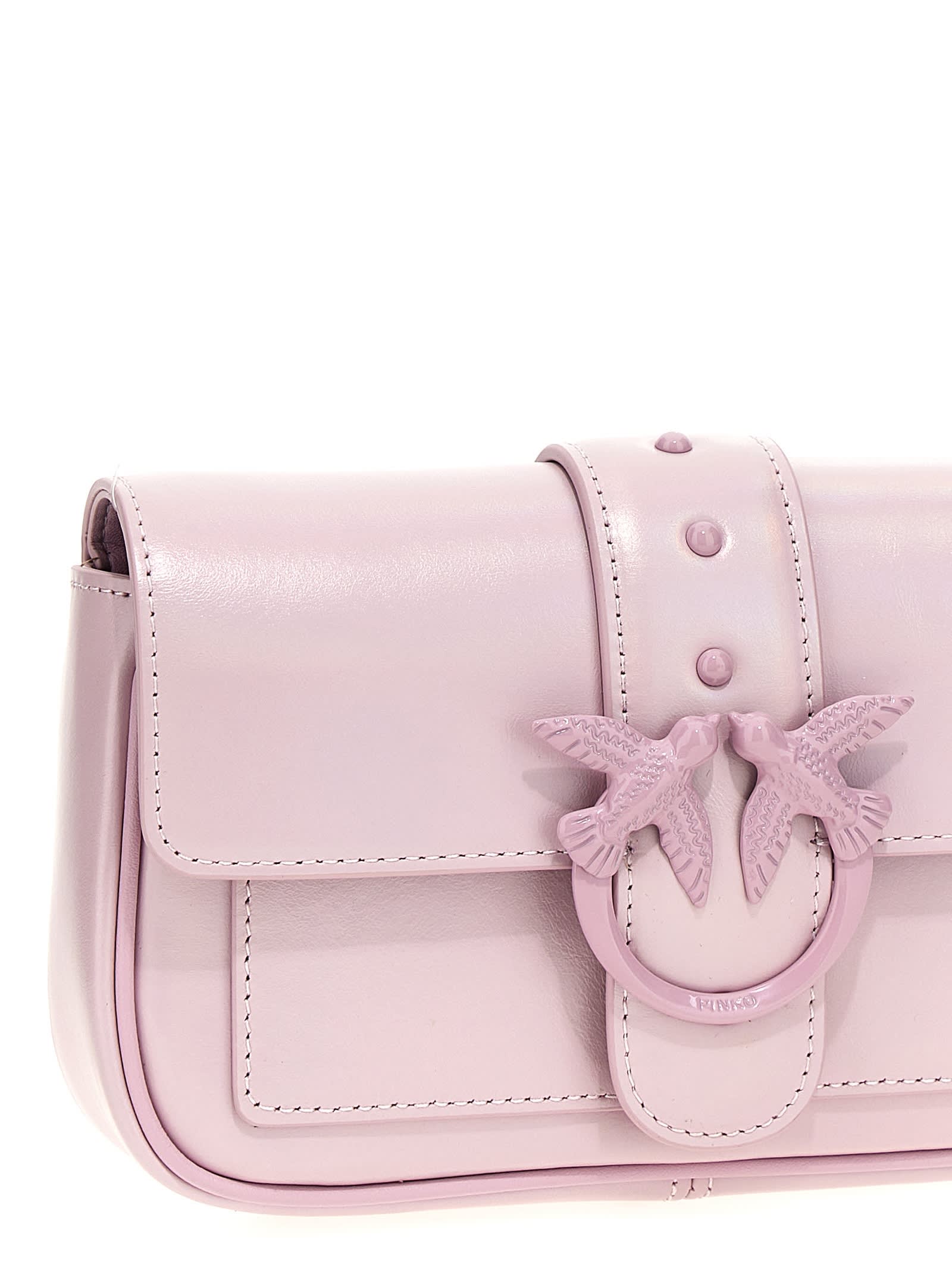 Shop Pinko Love One Pocket Crossbody Bag In Purple