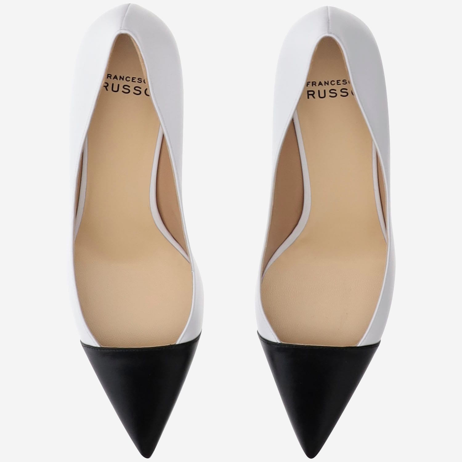 Francesco Russo Two-tone Leather Pumps In Black