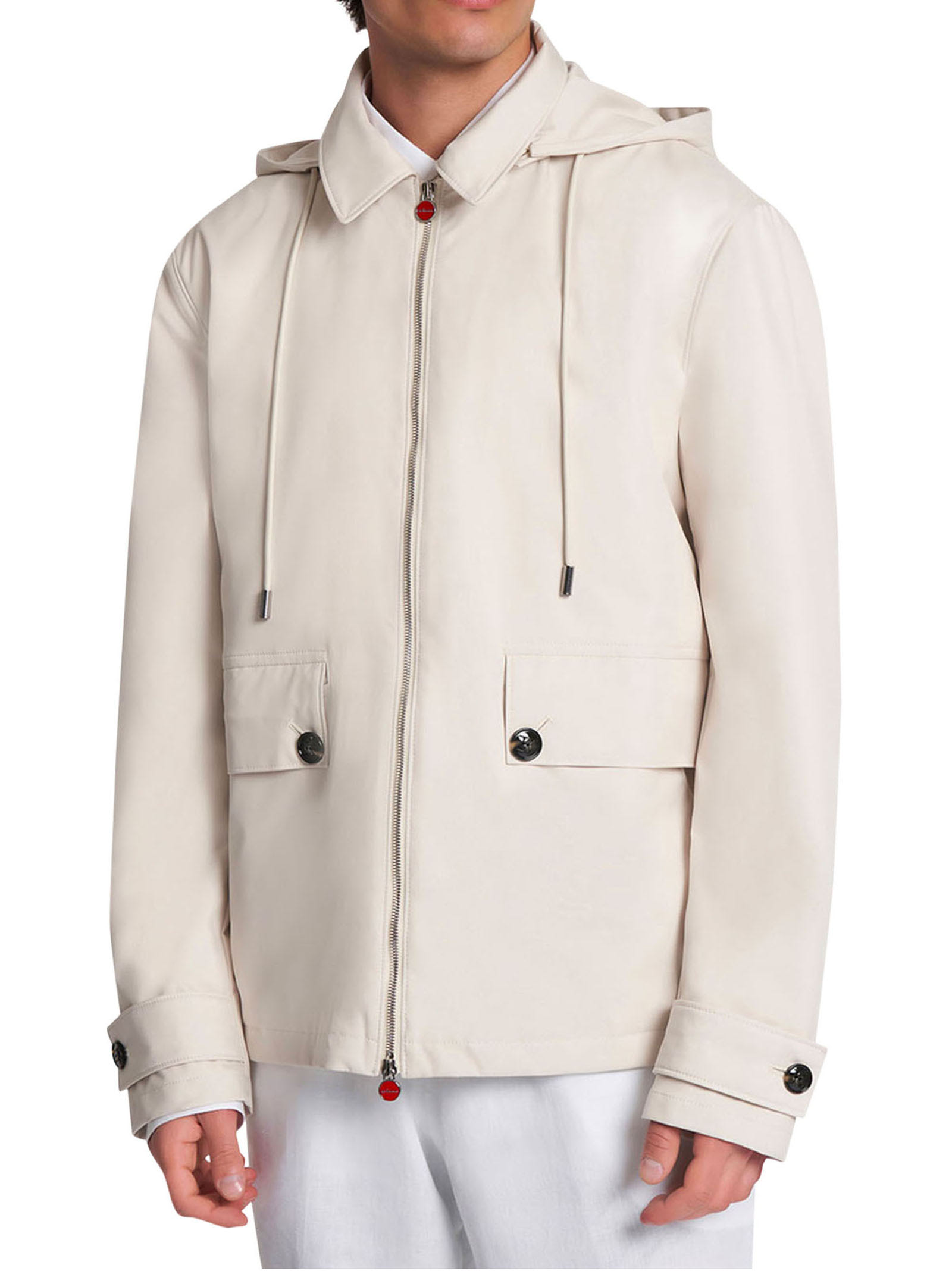 Shop Kiton Outdoor Jacket Polyester In White