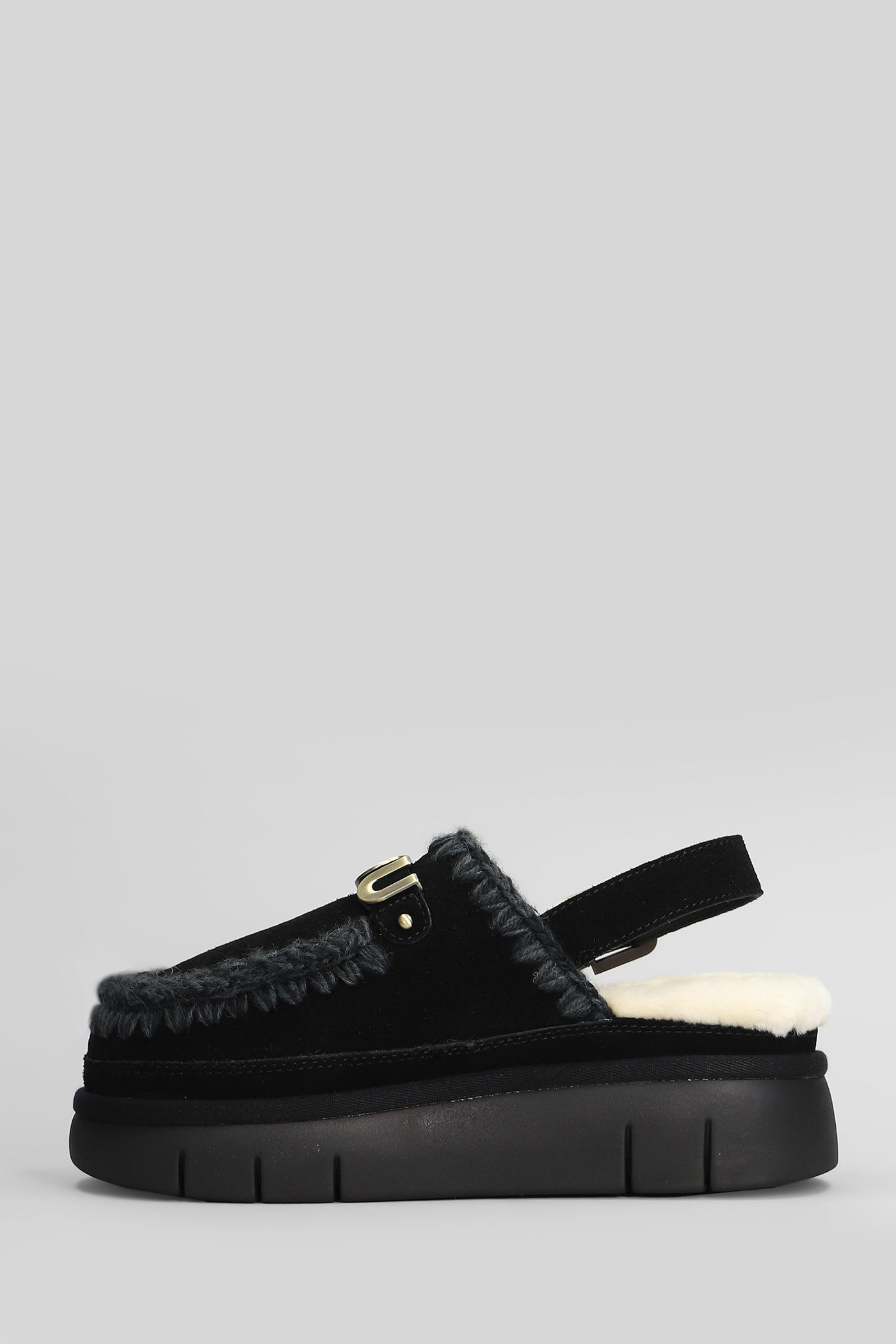 Mou 'bounce Clog Back Strap' Sabots In Black