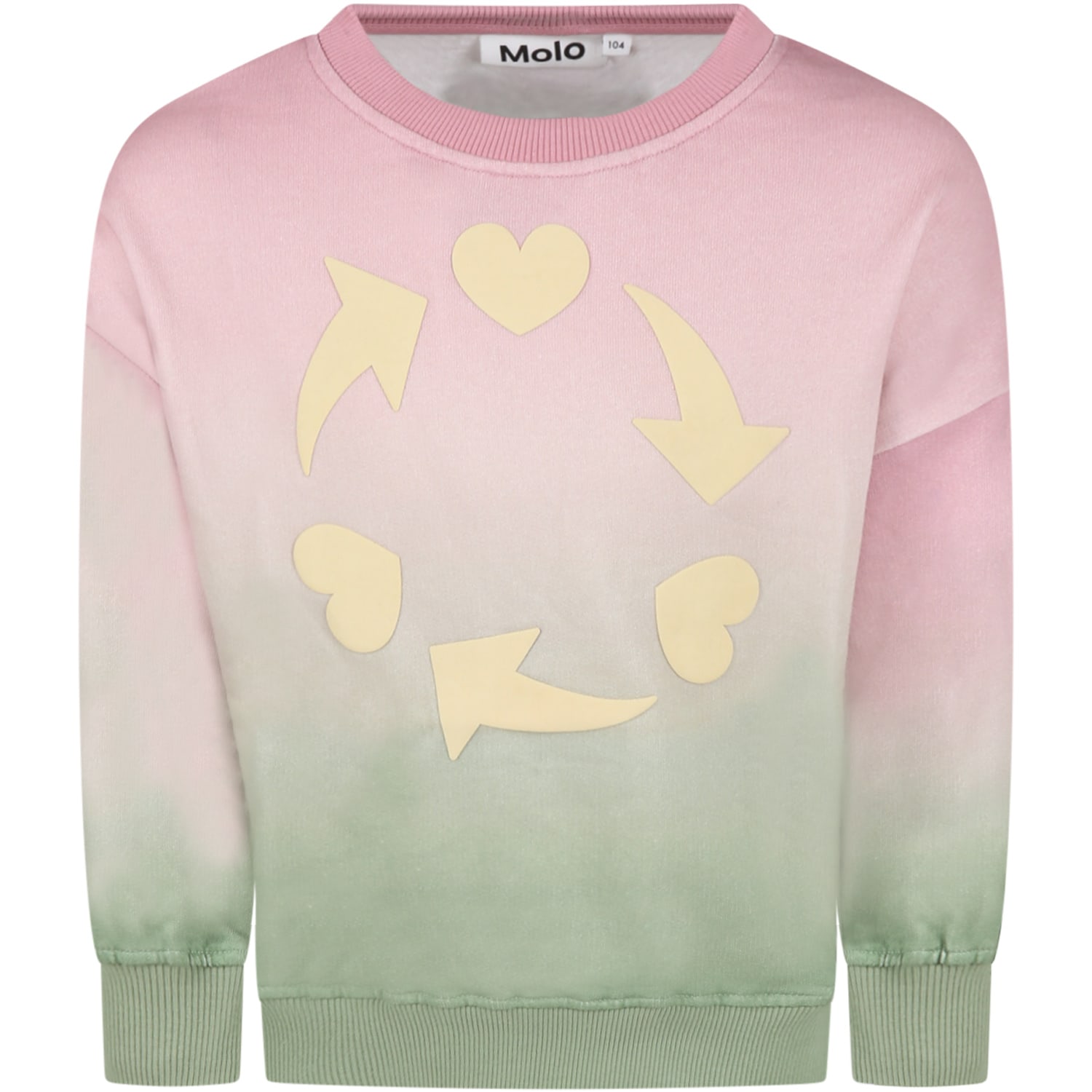 Molo Multicolor Sweatshirt For Girl With Heart
