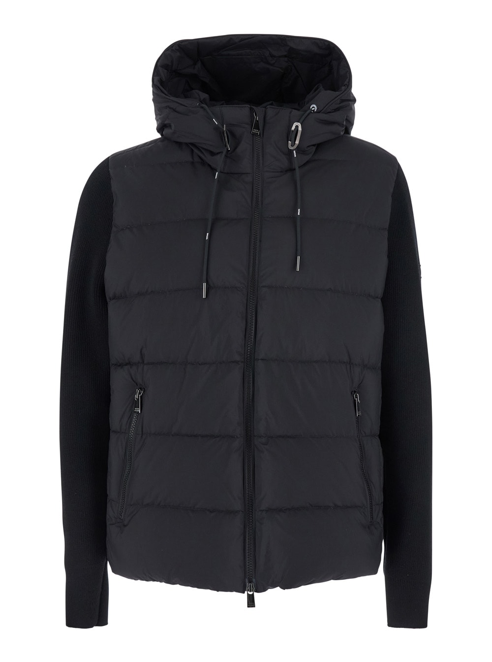 Tatras Keitie Black Down Jacket With Drawstring Hood And Logo Patch On The Side In Tech Fabric Man In Black