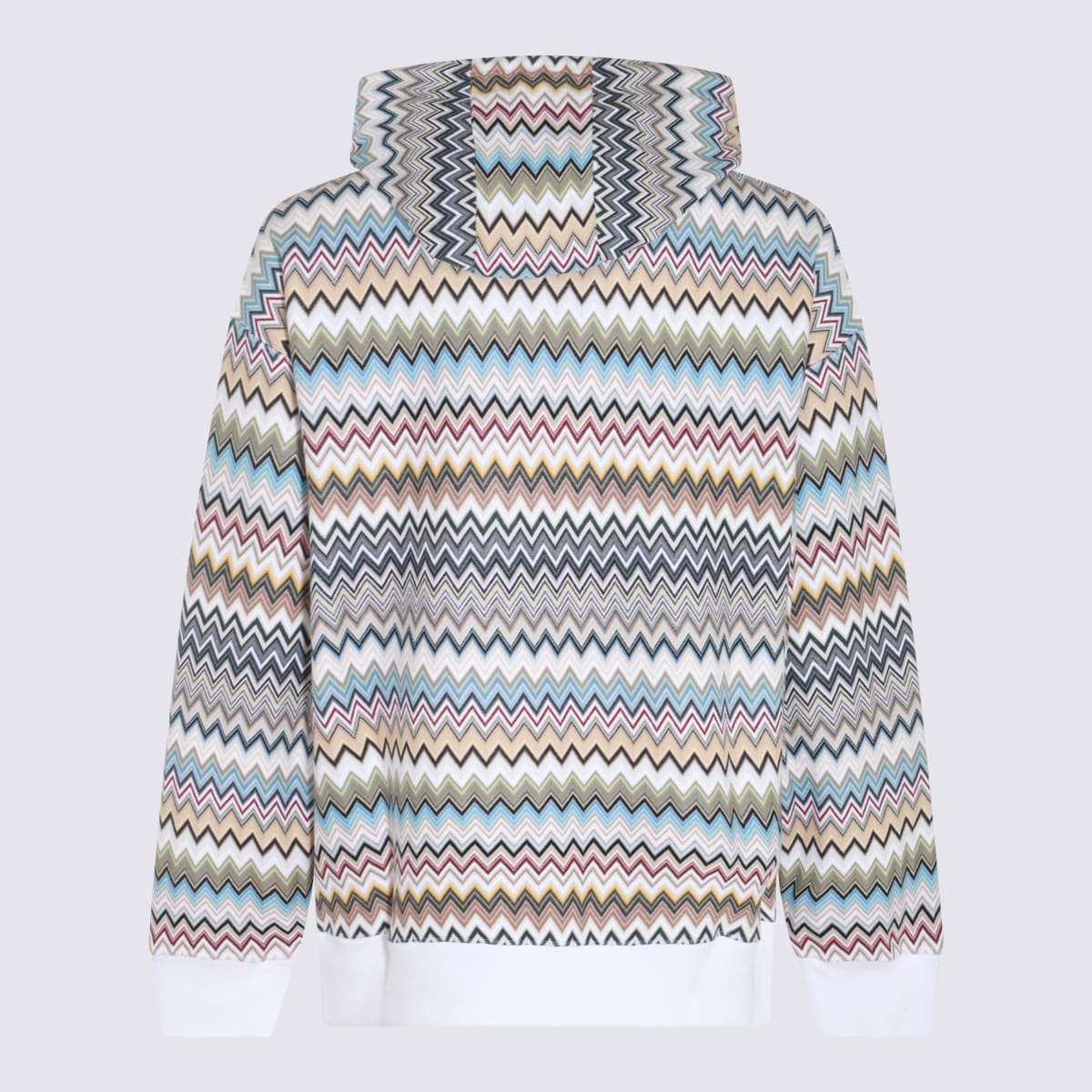 Shop Missoni White Cotton Sweatshirt In White Base Green Beige