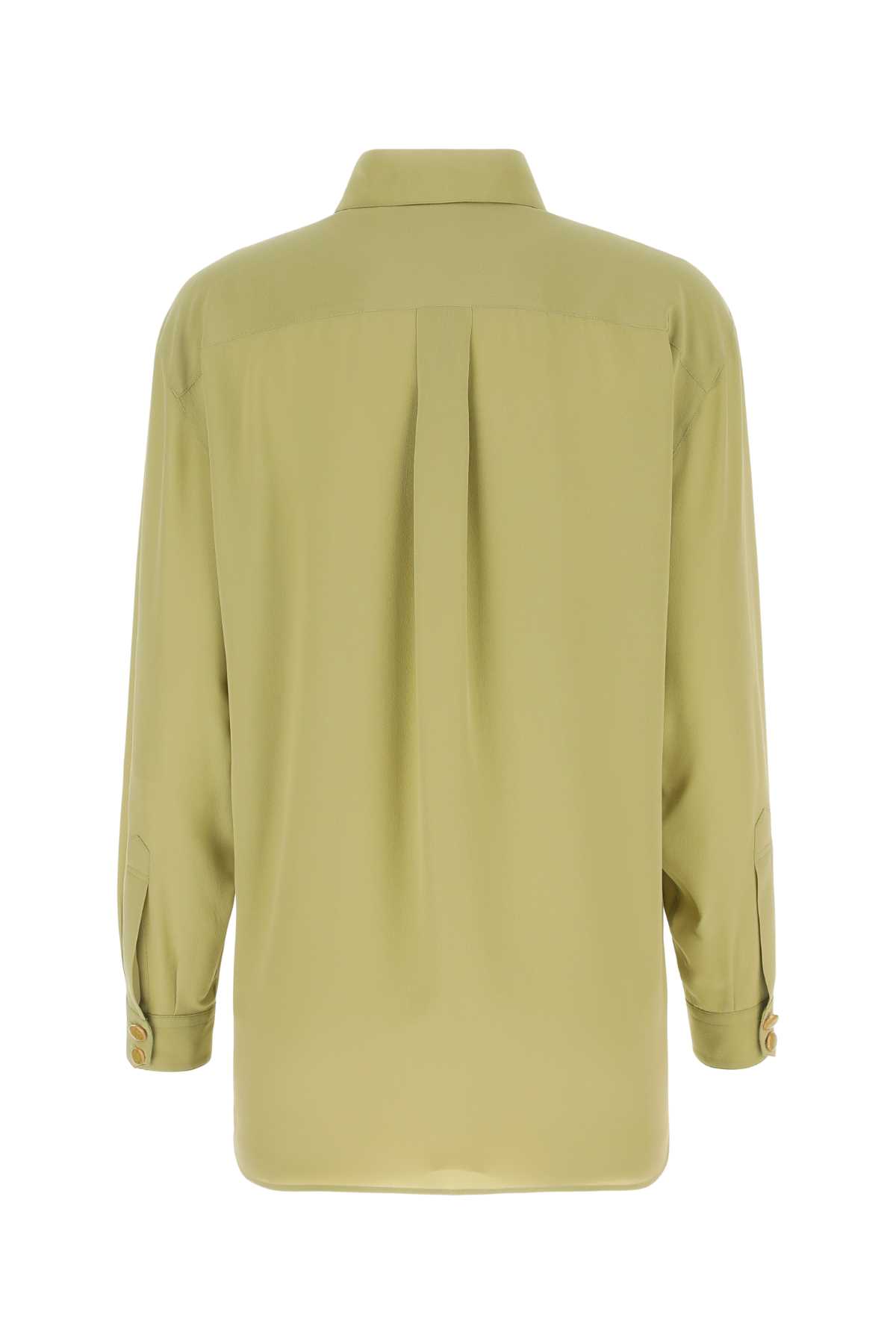 Shop Gucci Pistachio Green Crepe Shirt