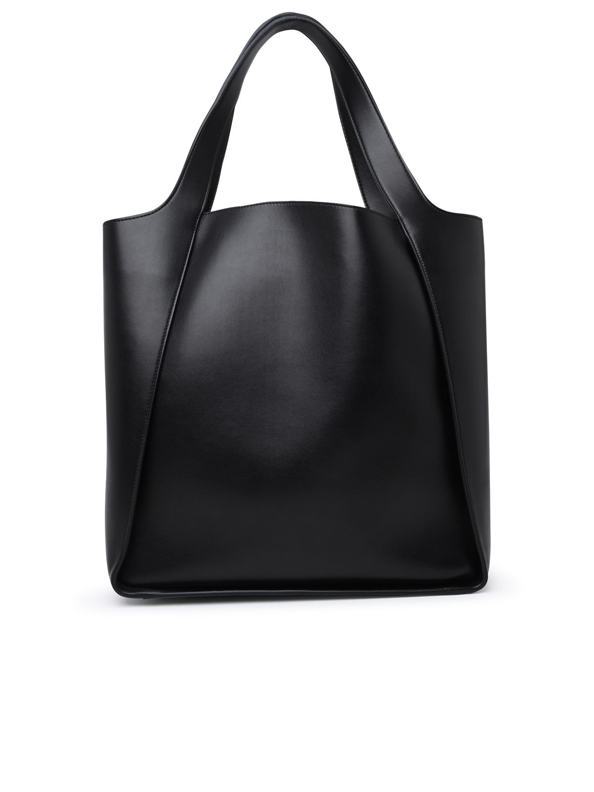 Stella Mccartney Perforated Logo Vegan Leather Tote Bag In Black