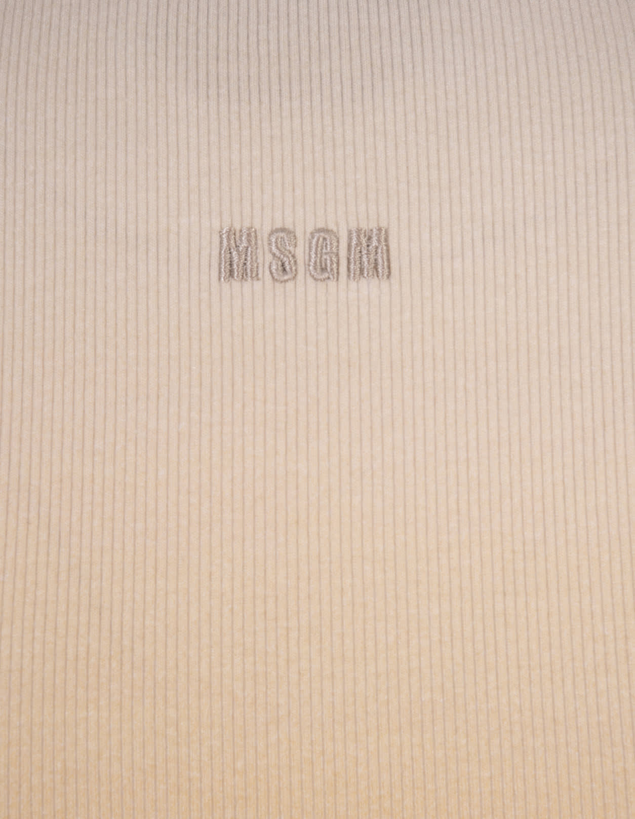 Msgm Ribbed Sleeveless Top With Print In Multicolour
