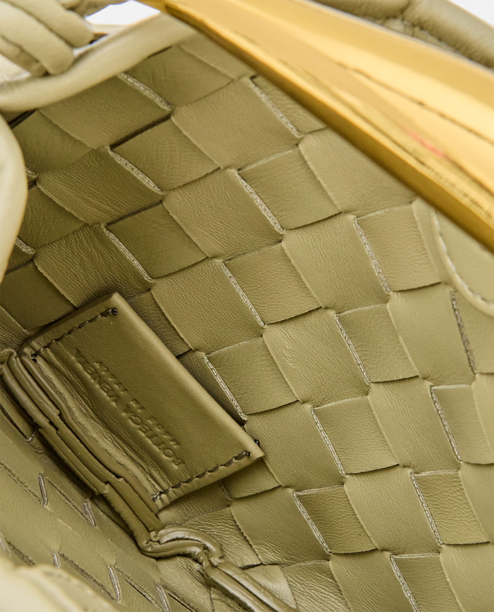 Shop Bottega Veneta Mini Sardine Leather Handbag In Beige