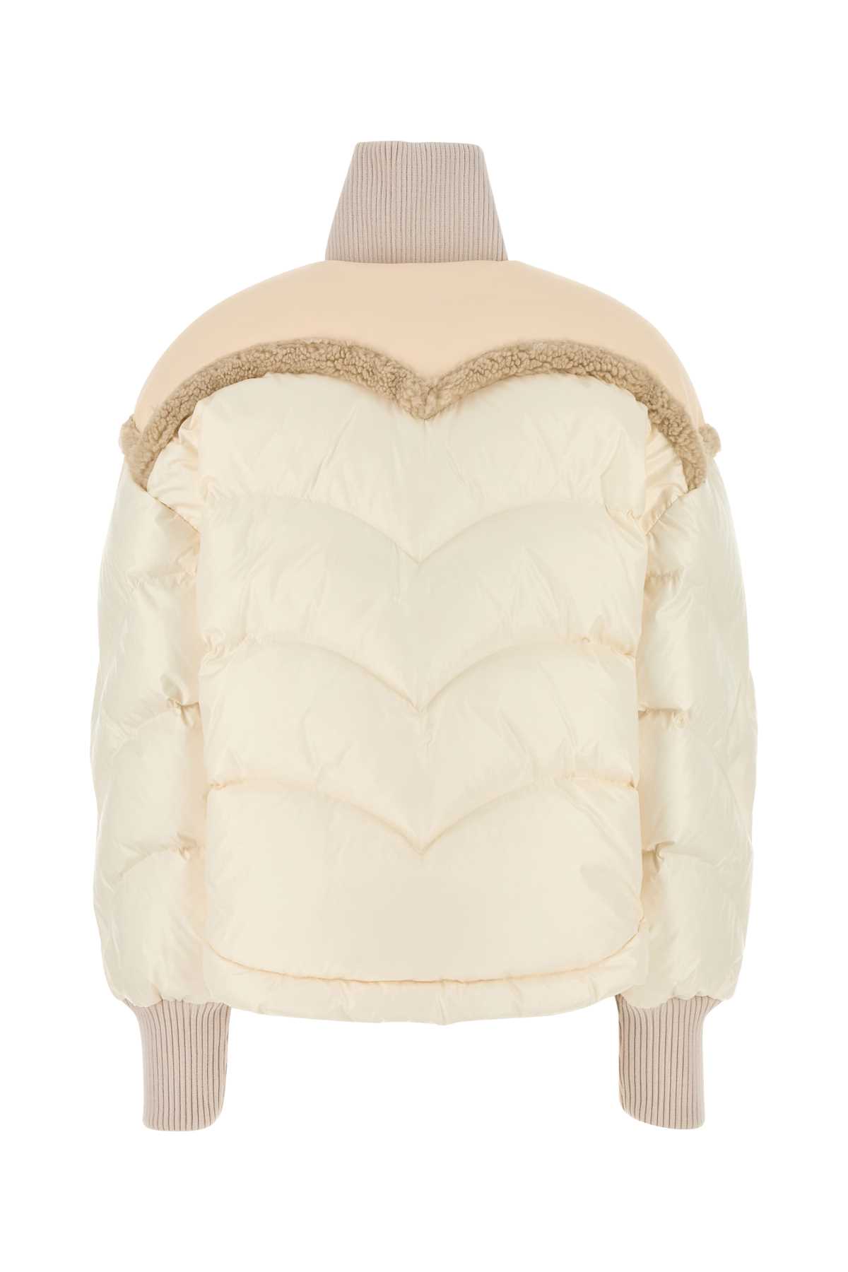 Shop Khrisjoy Ivory Nylon Corazon Down Jacket In Butter