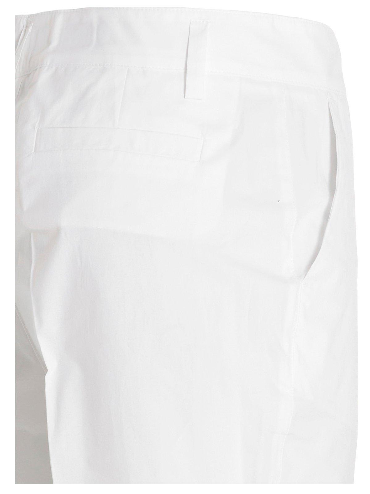 Shop P.a.r.o.s.h Slim Fit Buttoned Trousers In Bianco
