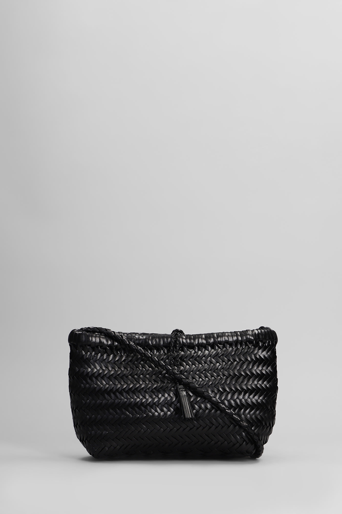 Minsu Mini Basket Hand Bag In Black Leather