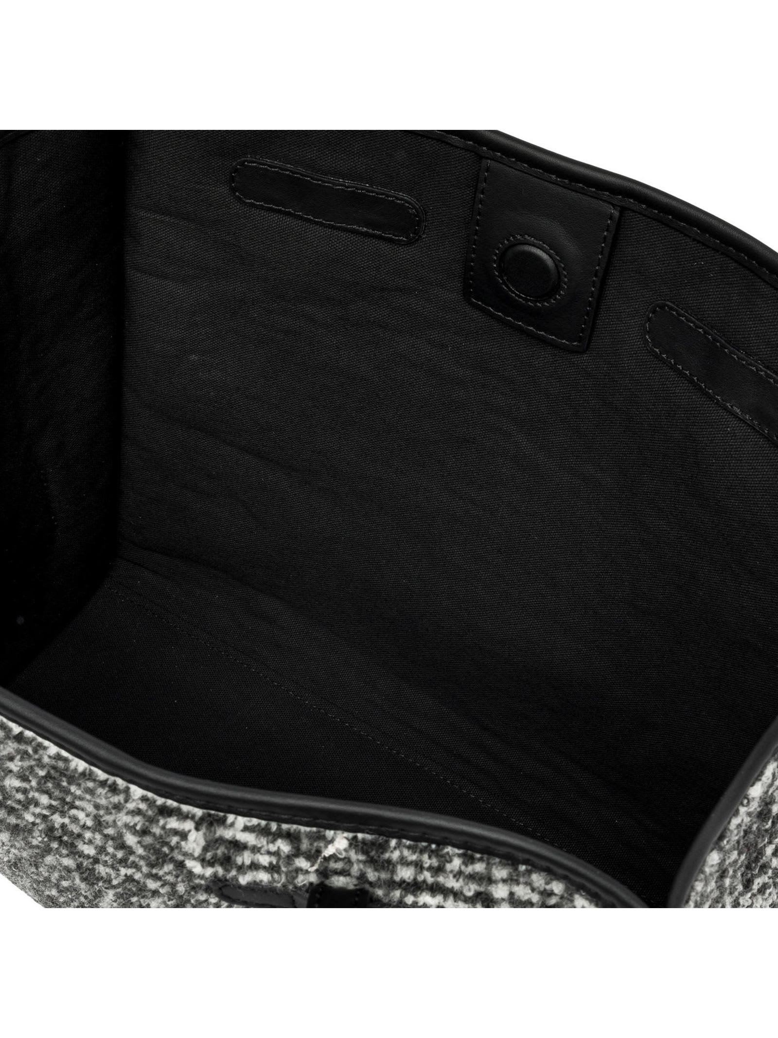 Gianni Chiarini Black And White Pullover Fabric Shopping Bag In Black