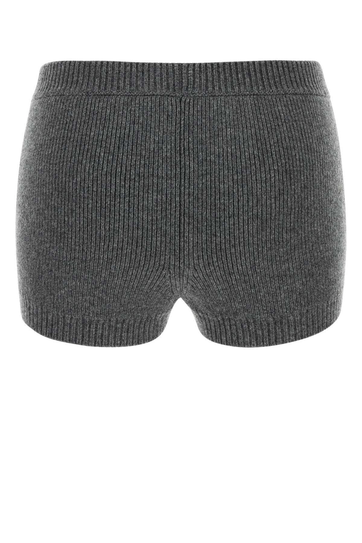 Shop Gucci Grey Wool Shorts In Charcoalgrey