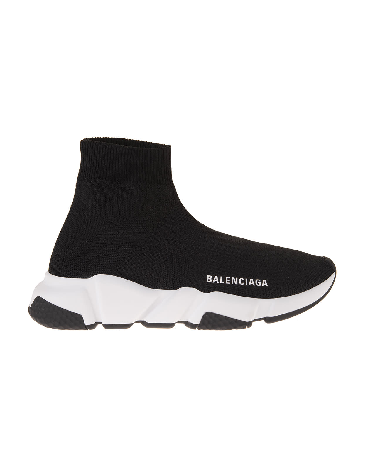 Buy Balenciaga Woman Black And White Speed Recycled Sneakers online, shop Balenciaga shoes with free shipping