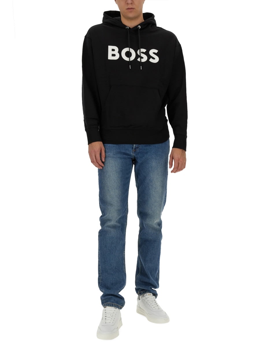 Shop Hugo Boss Sweatshirt With Logo In Black