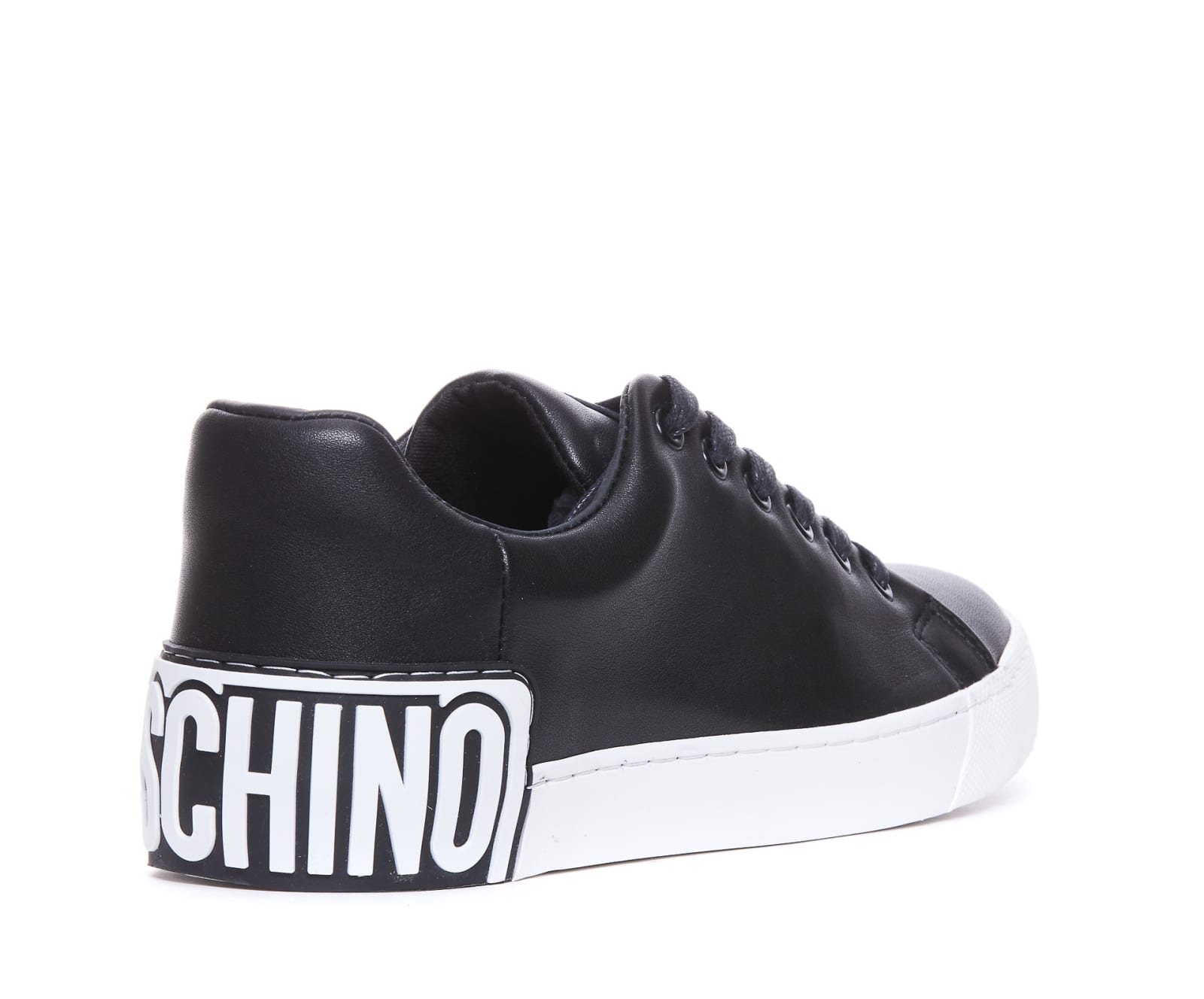 Shop Moschino Maxi Logo Sneakers In Black