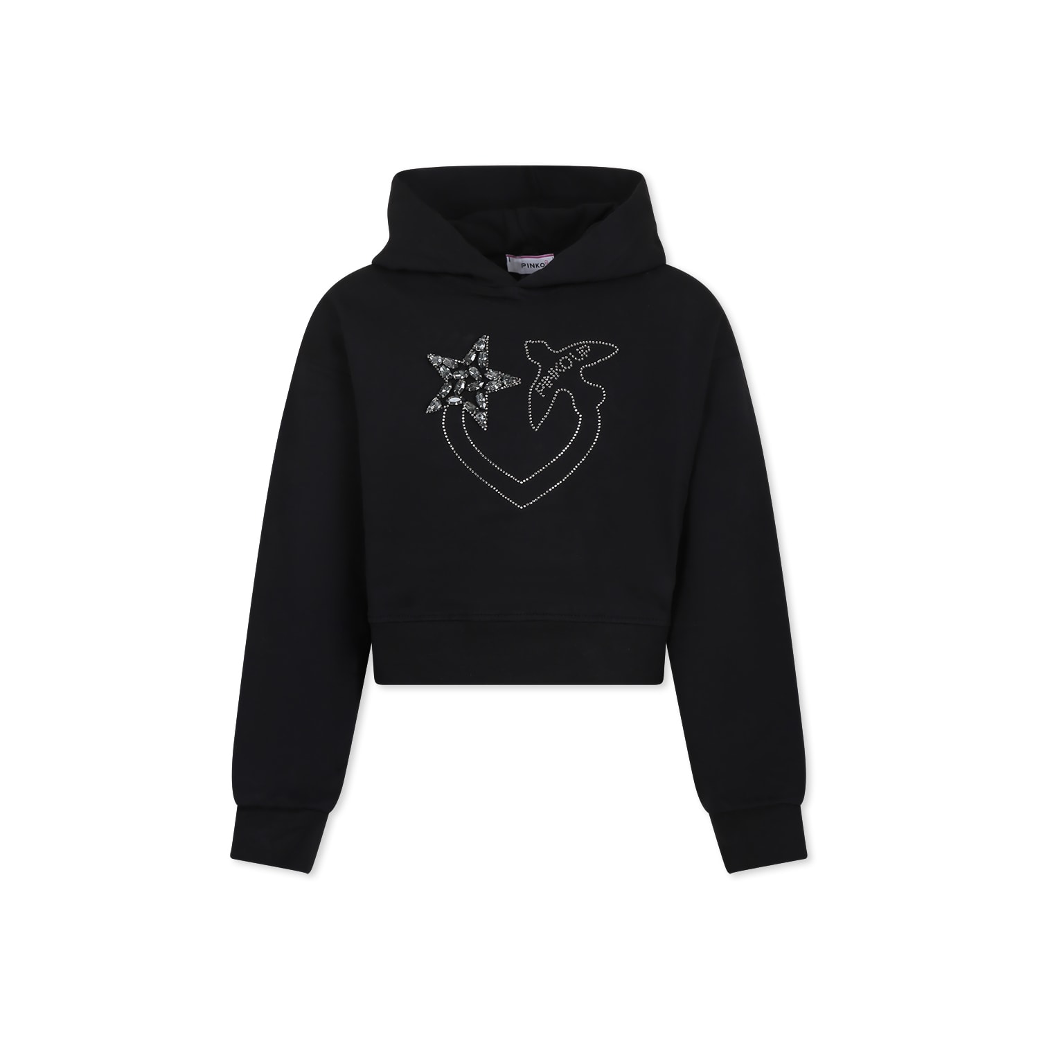 Pinko Fleece Hoodie In Black