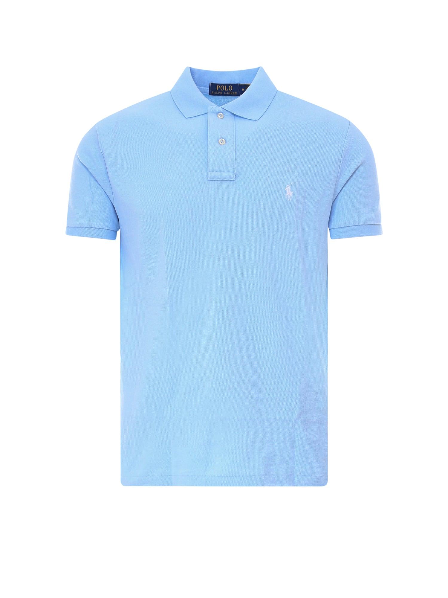 Ralph Lauren Logo Embroidered Polo Shirt In Elite Blue