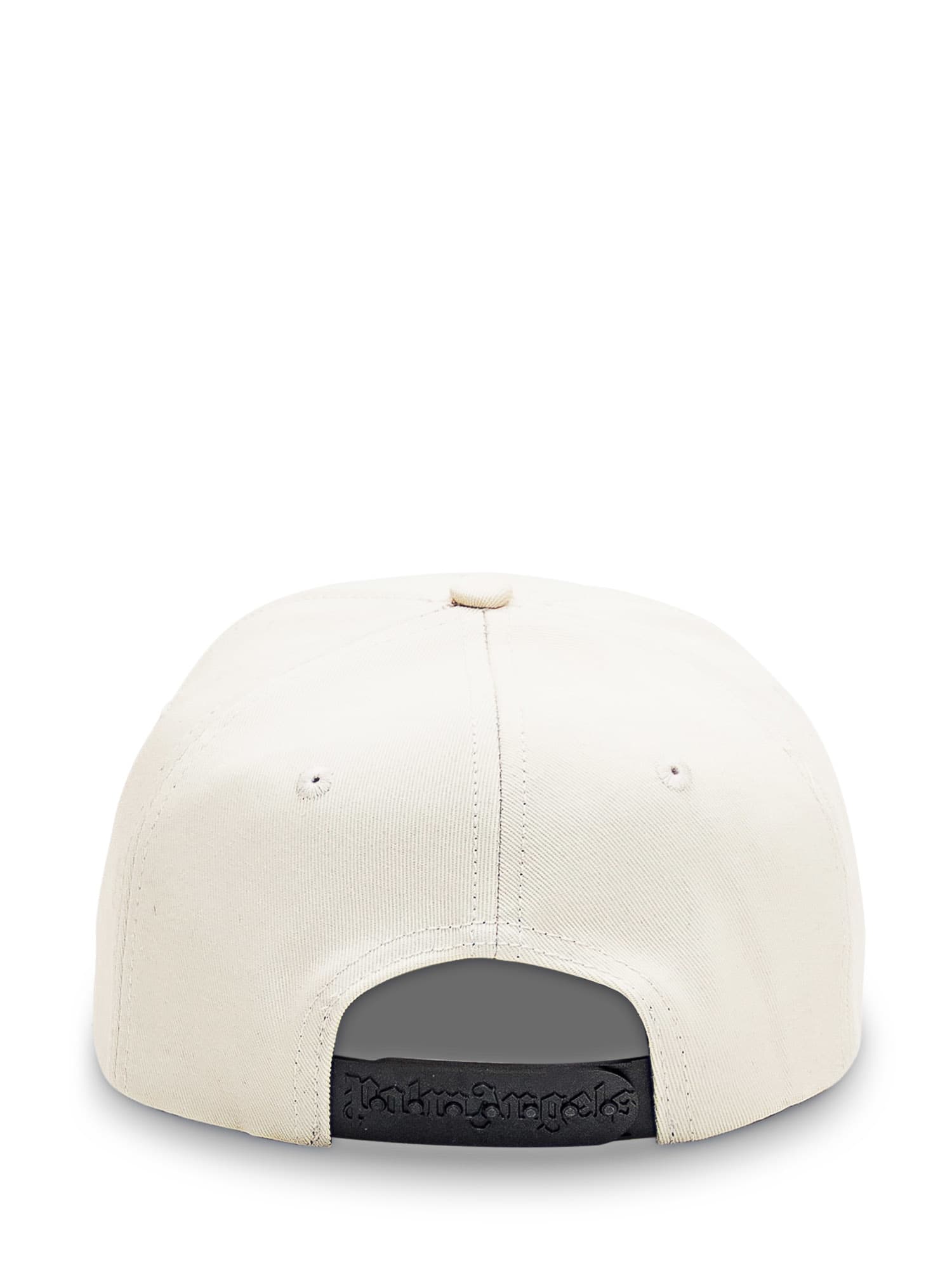 Shop Palm Angels Logo Cap In Off White-black