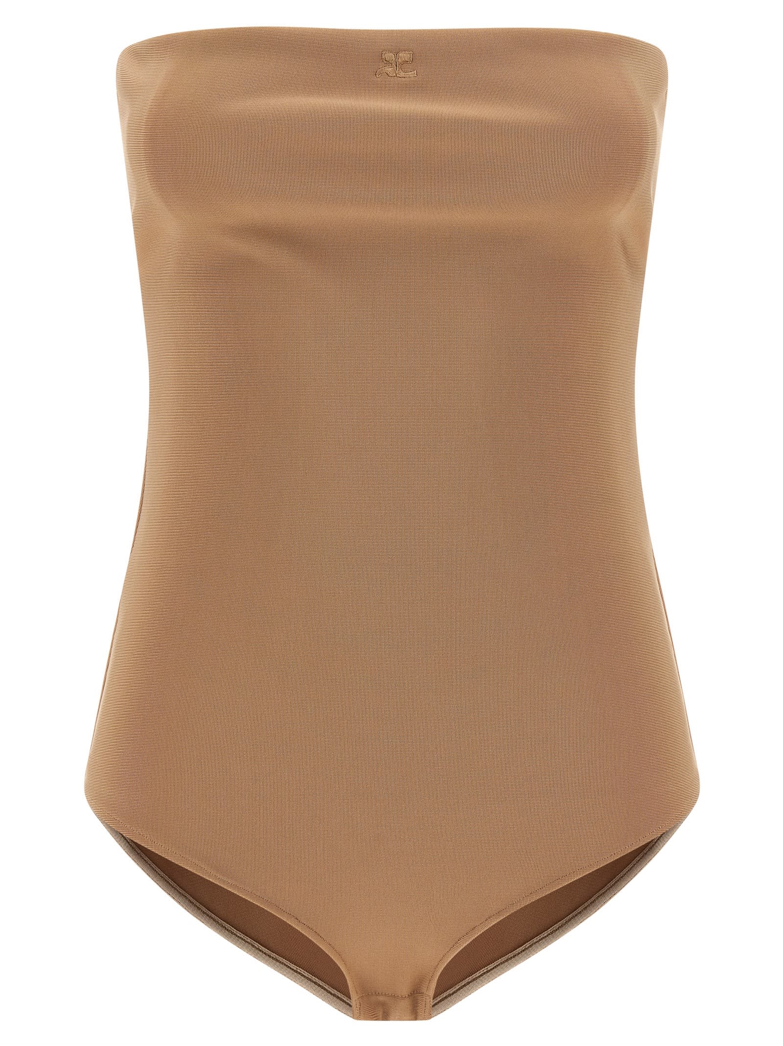 Courrèges Strapless Seamless Bodysuit Top In Nude