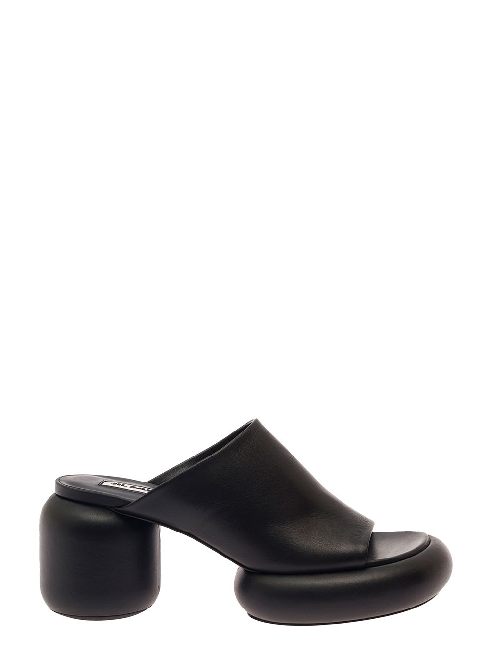 JIL SANDER BLACK SANDALS WITH PLATFORM AND BLOCK HEEL IN SMOOTH LEATHER WOMAN