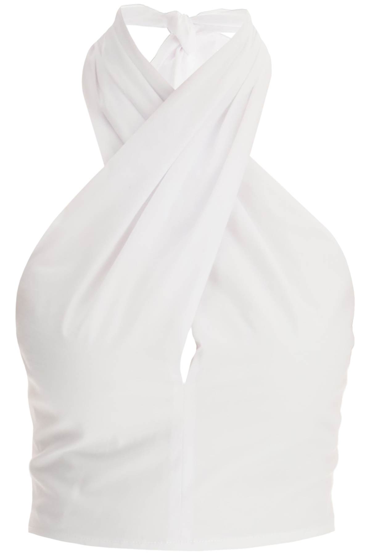 Staud Kai Smocked Cotton Crop Top In White (white)