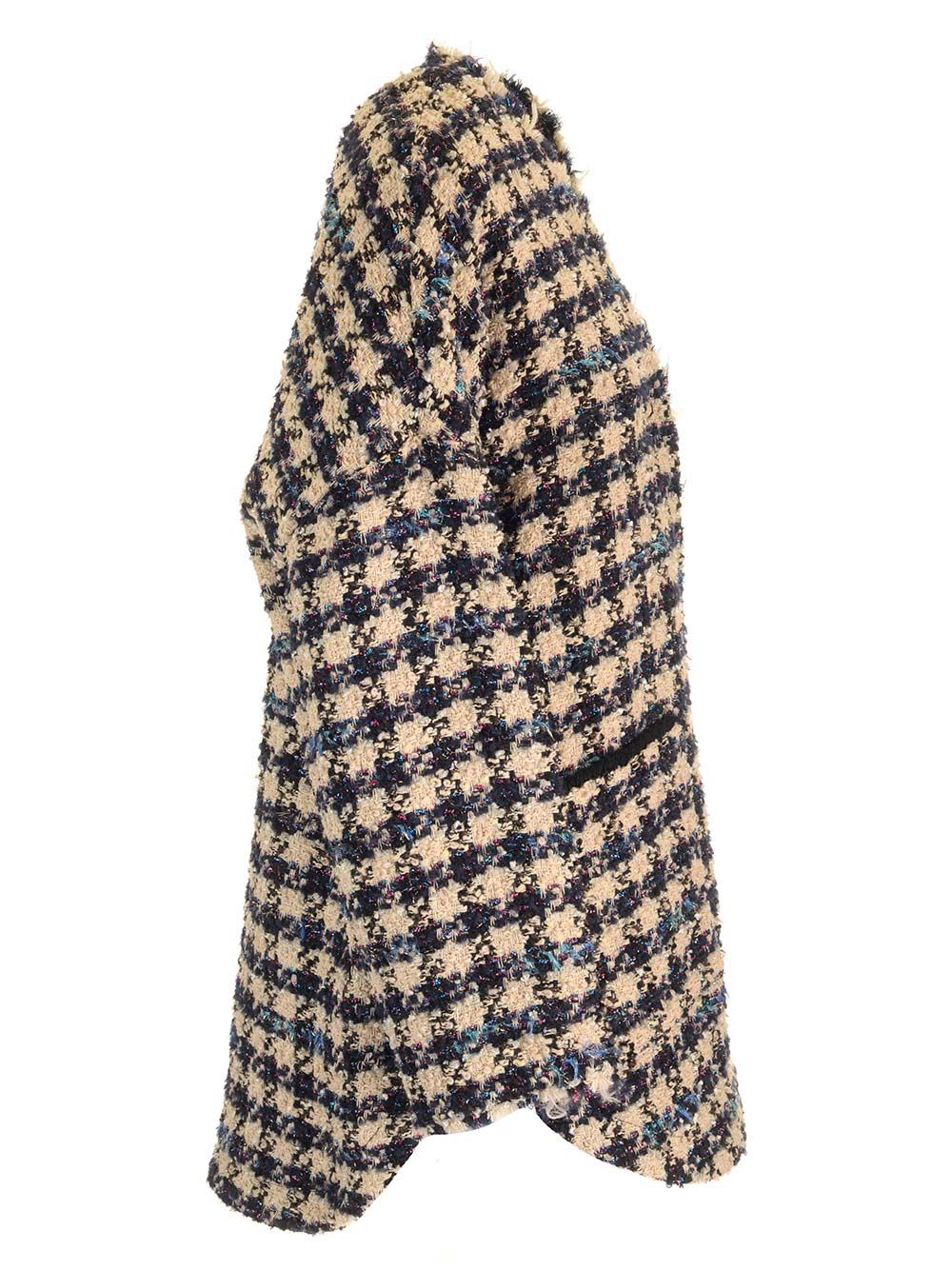 FORTE FORTE WOOL BLEND HOUNDSTOOTH BLOUSON 