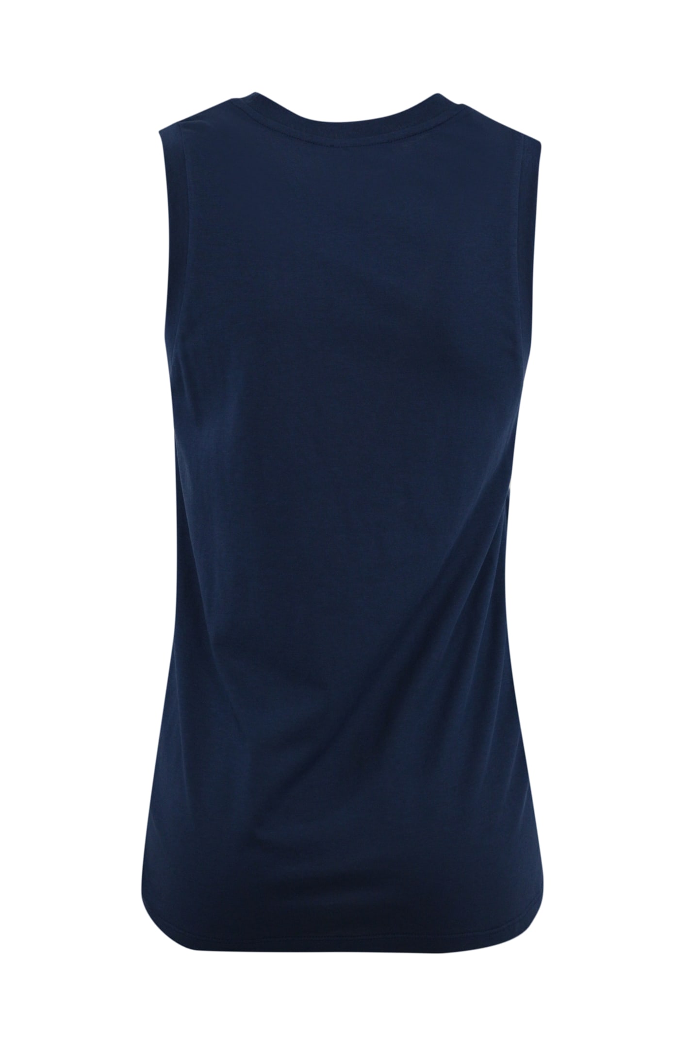 Elisabetta Franchi Jersey Tank Top With Bows In Oltremare