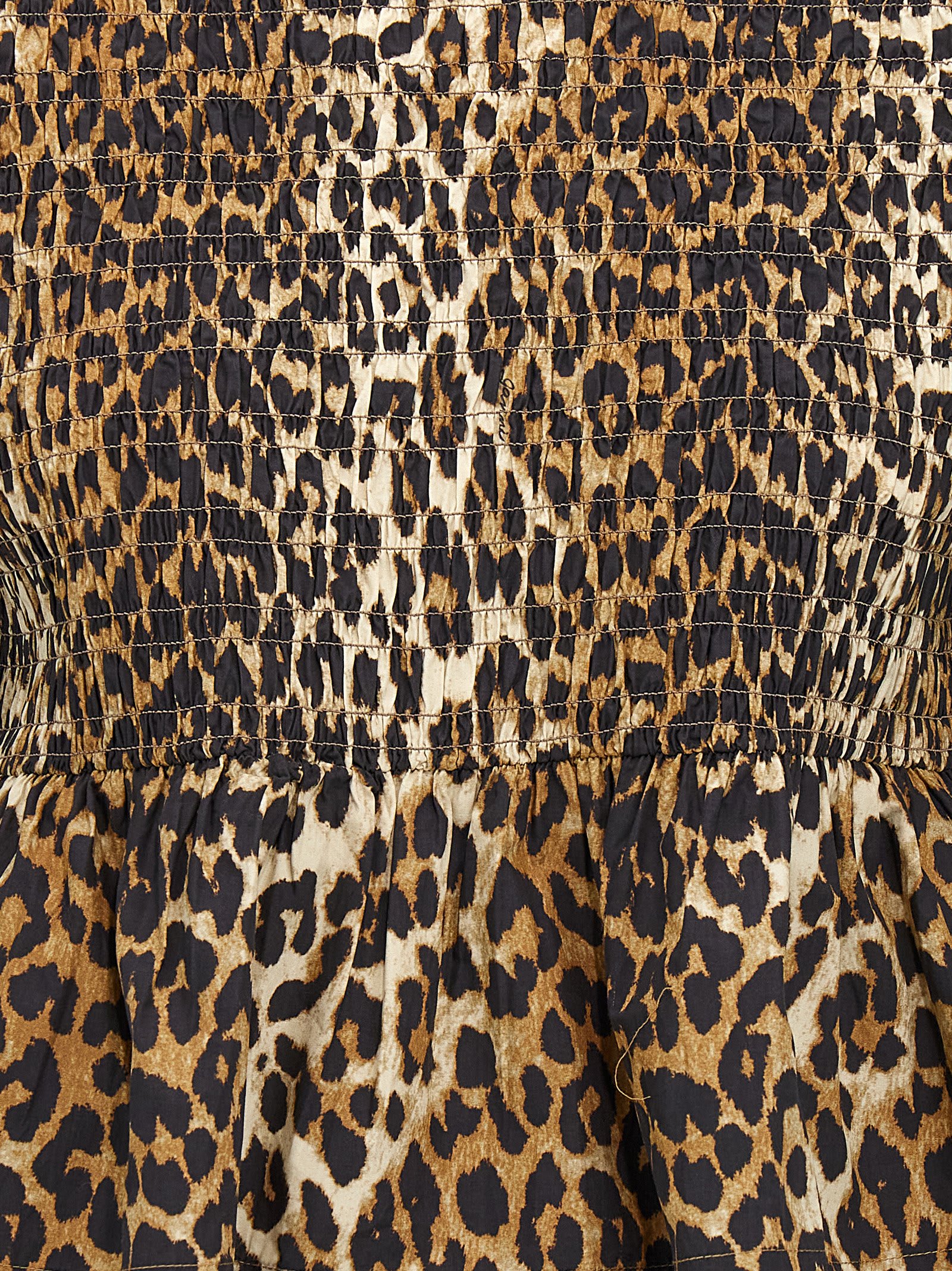 Shop Ganni Leopard Blouse In Multicolor