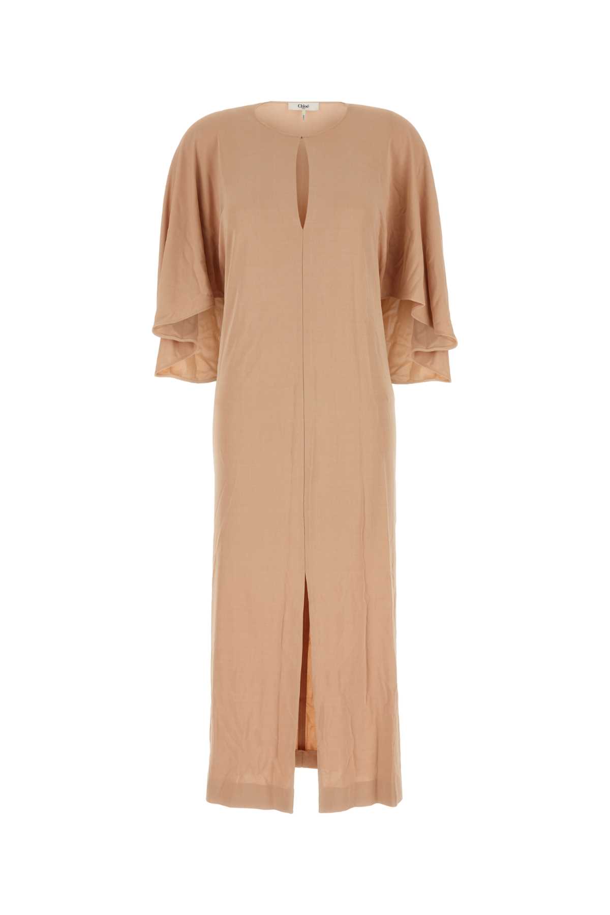 Shop Chloé Skin Pink Crepe Dress In Delicatepink