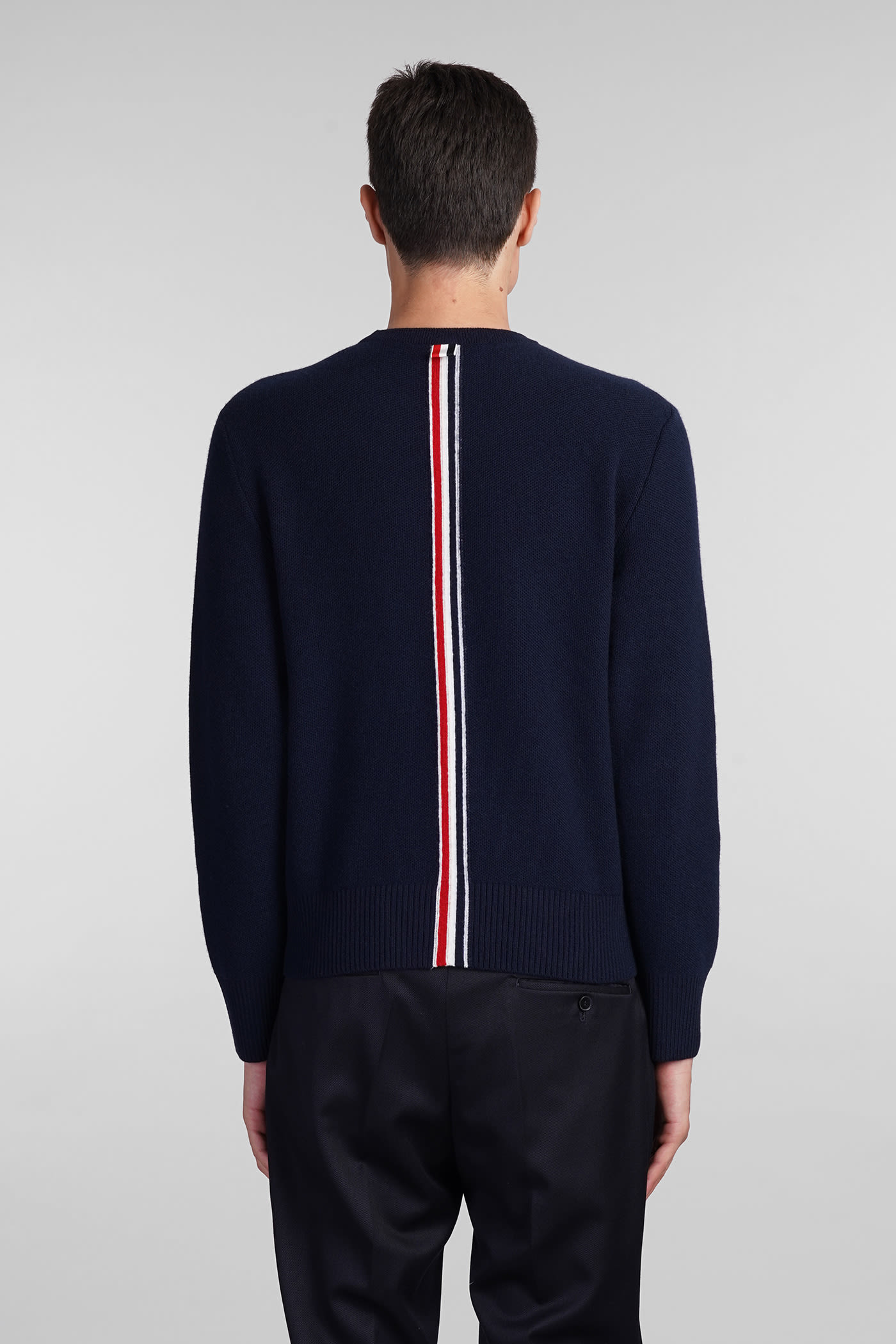 Shop Thom Browne Knitwear In Blue Wool