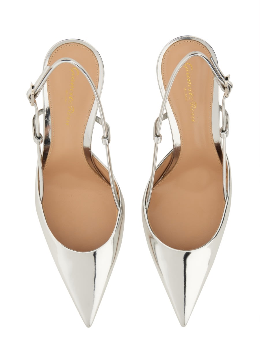 Gianvito Rossi Ribbon Pumps With Back Strap In Silver