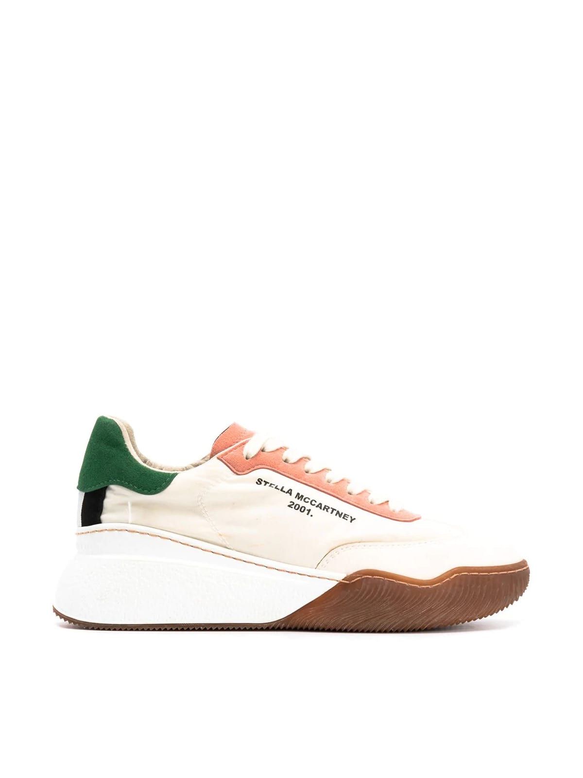 Stella Mccartney Loop Logo-print Canvas And Vegetarian Suede Sneakers In White Cream