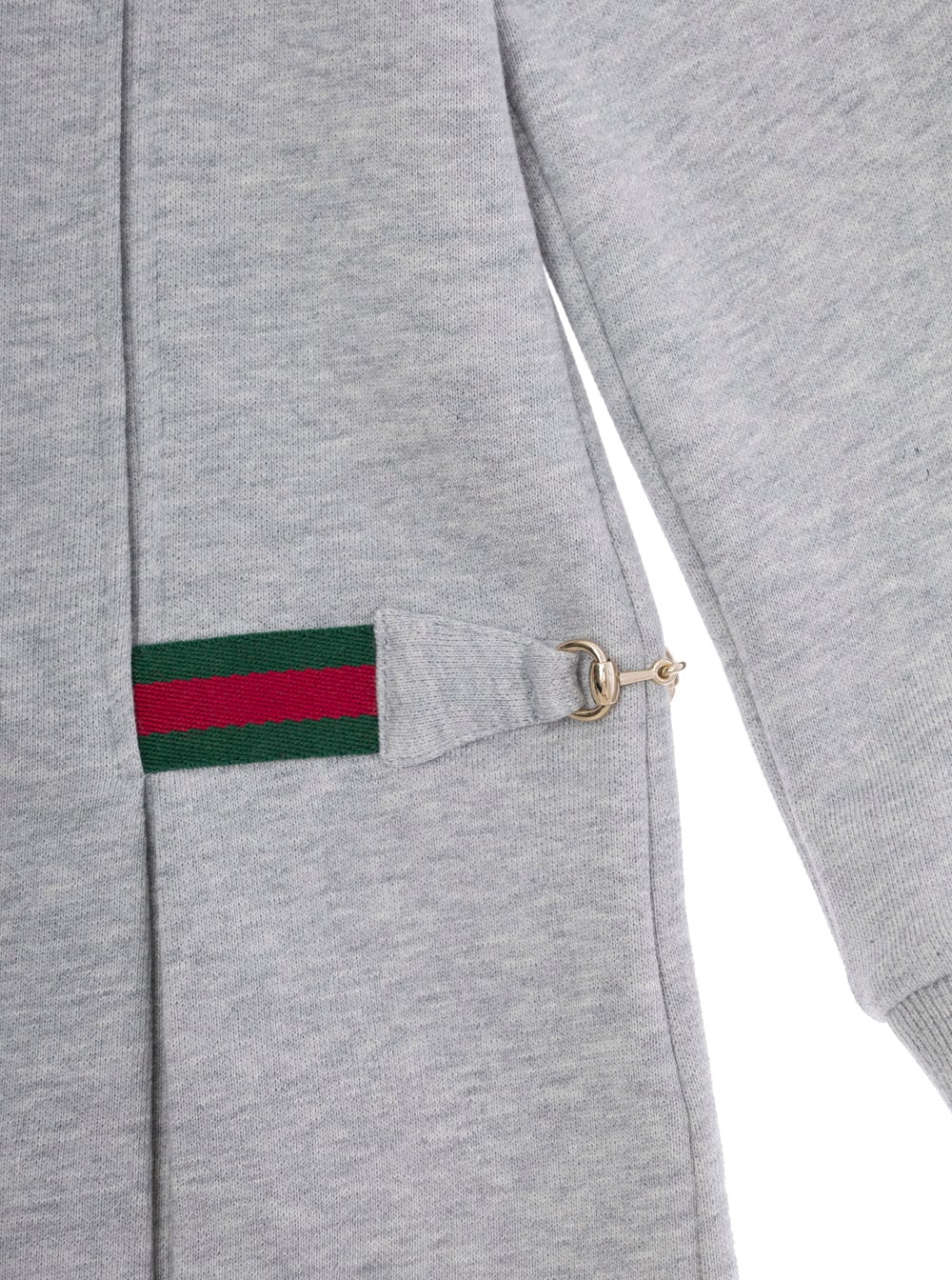 Gucci Web-stripe Cotton Dress In Grey