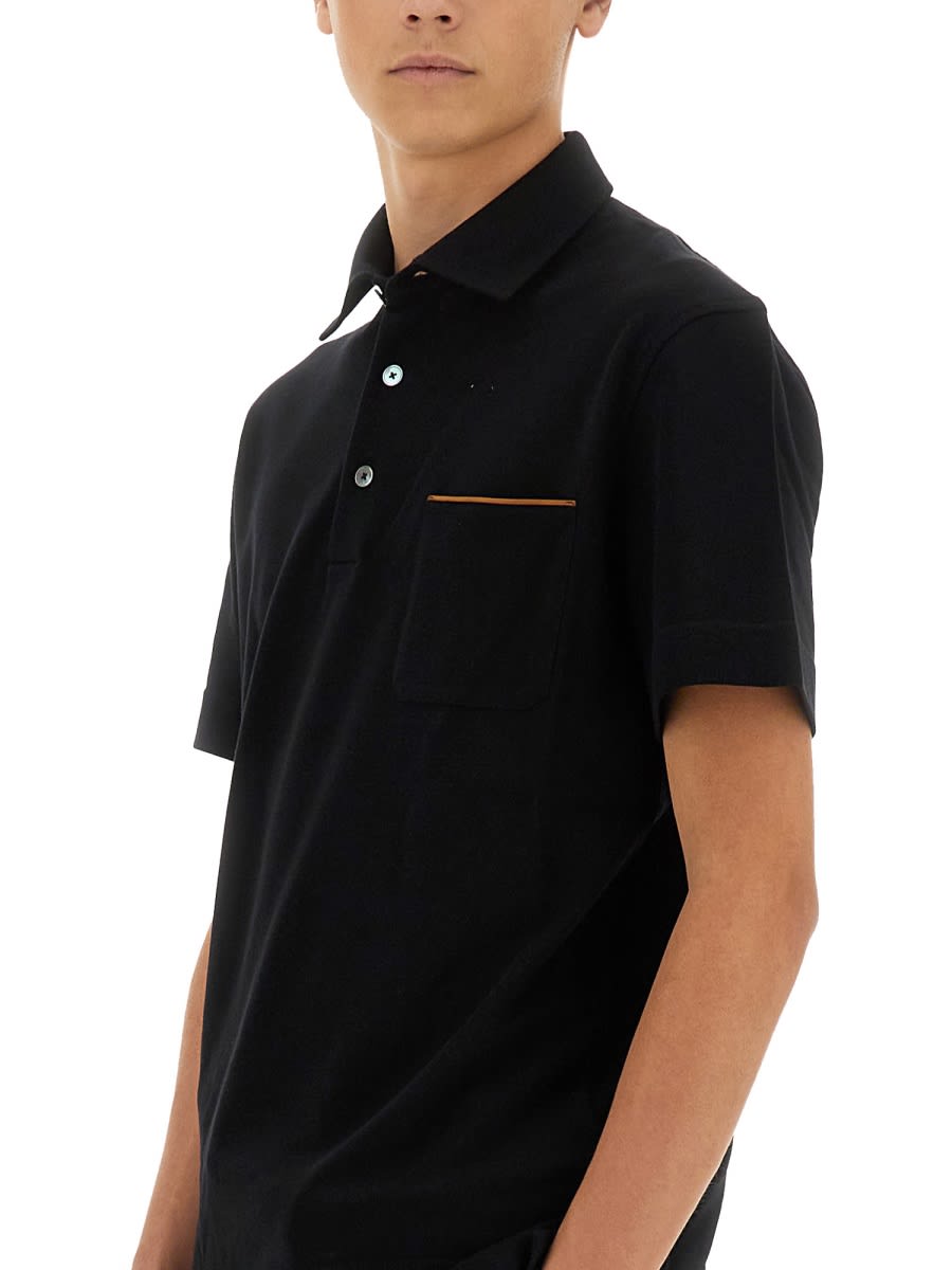 Shop Zegna Cotton Polo In Black