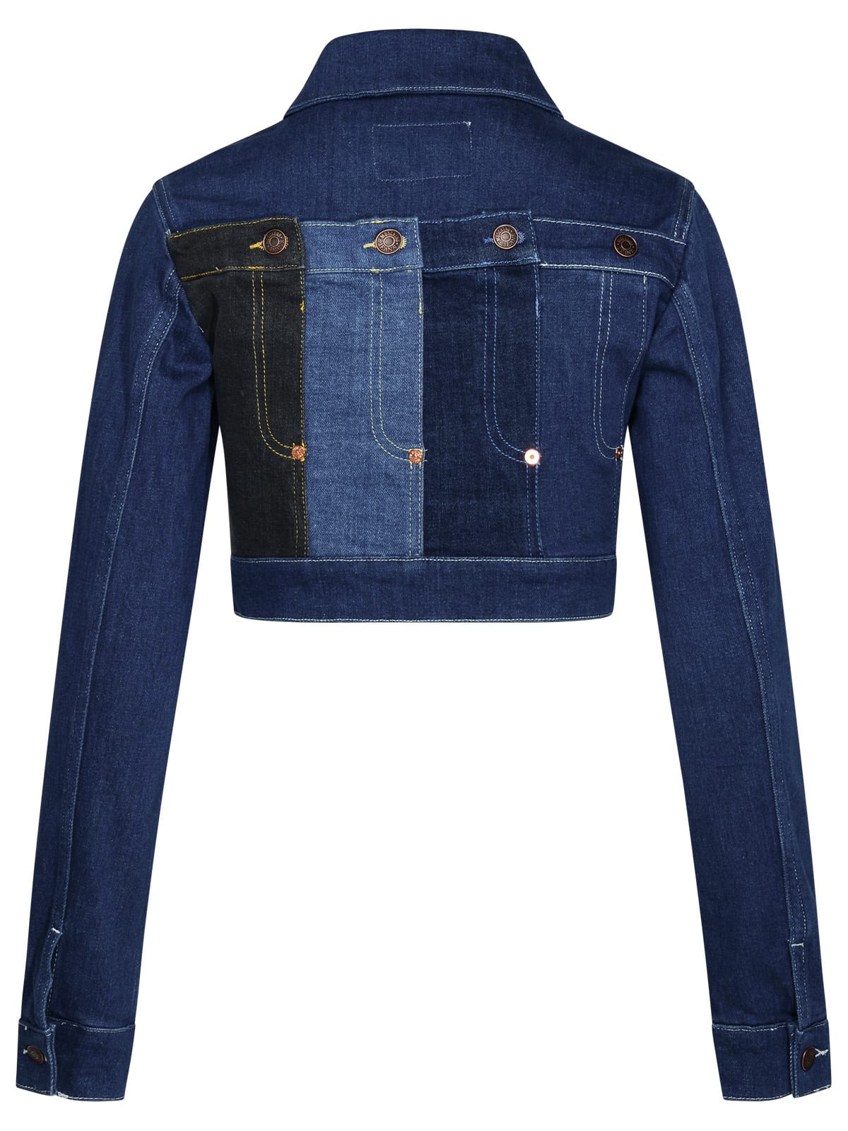 Shop M05ch1n0 Jeans Blue Cotton Jacket