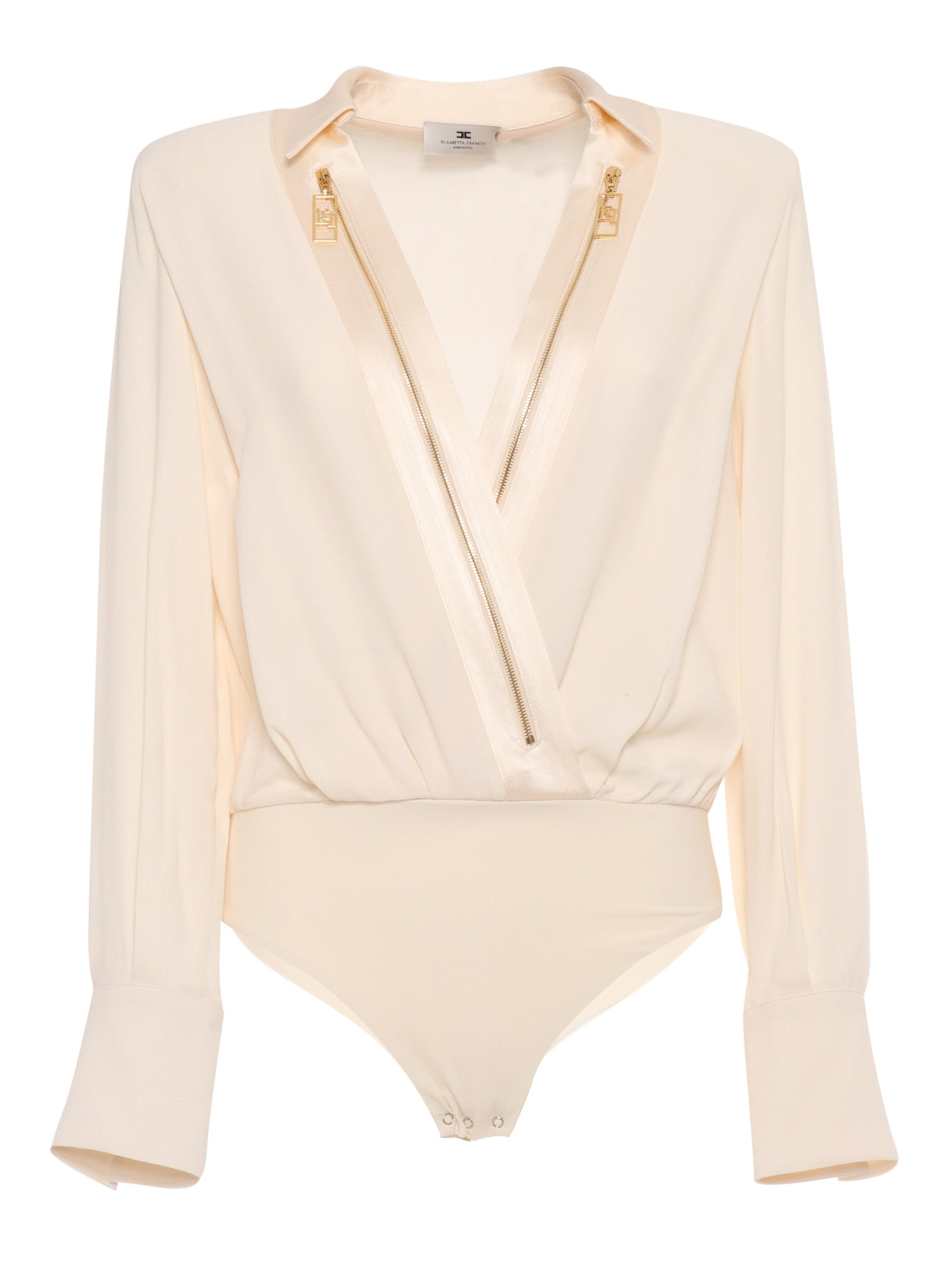 Shop Elisabetta Franchi Body Shirt In White