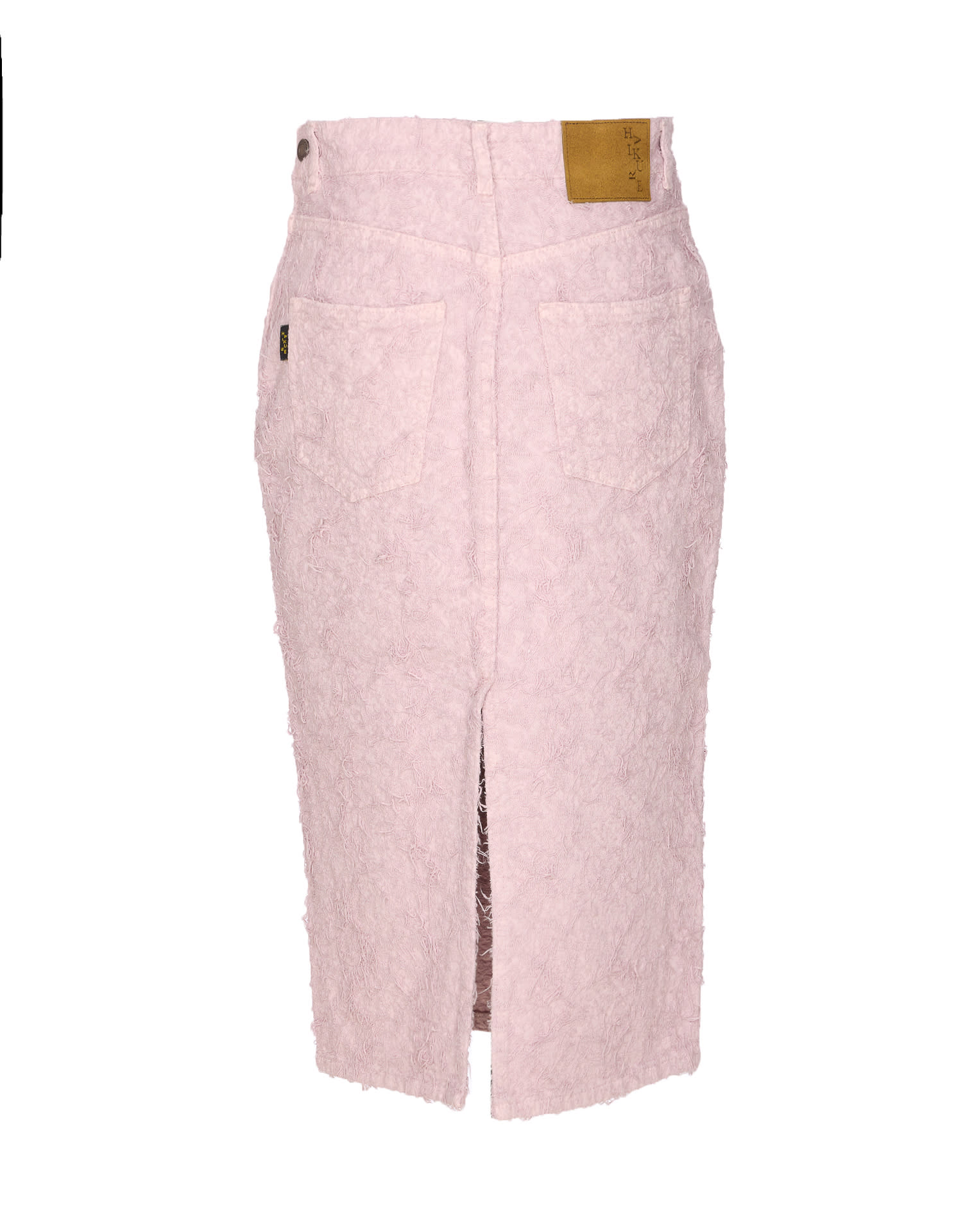 Haikure Midi Skirt With Pockets And Slit In Pink