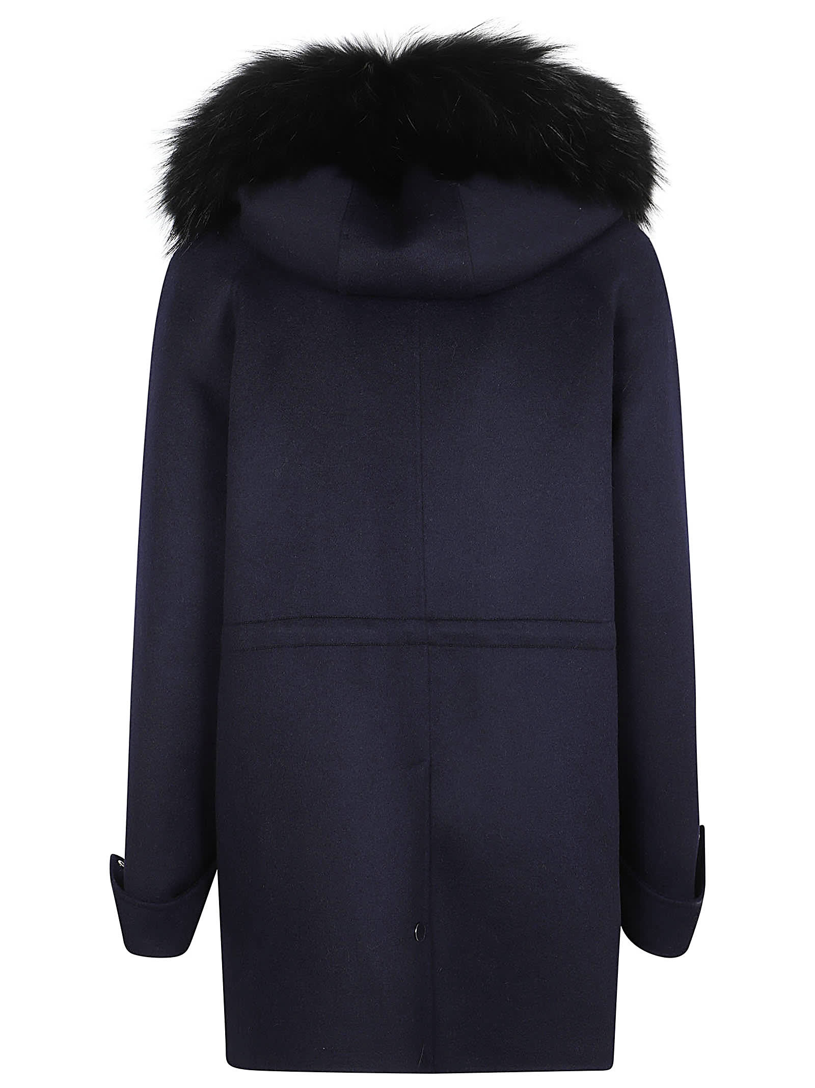 Shop P.a.r.o.s.h Parka C/imbottito E Bordo Pelliccia In Blu