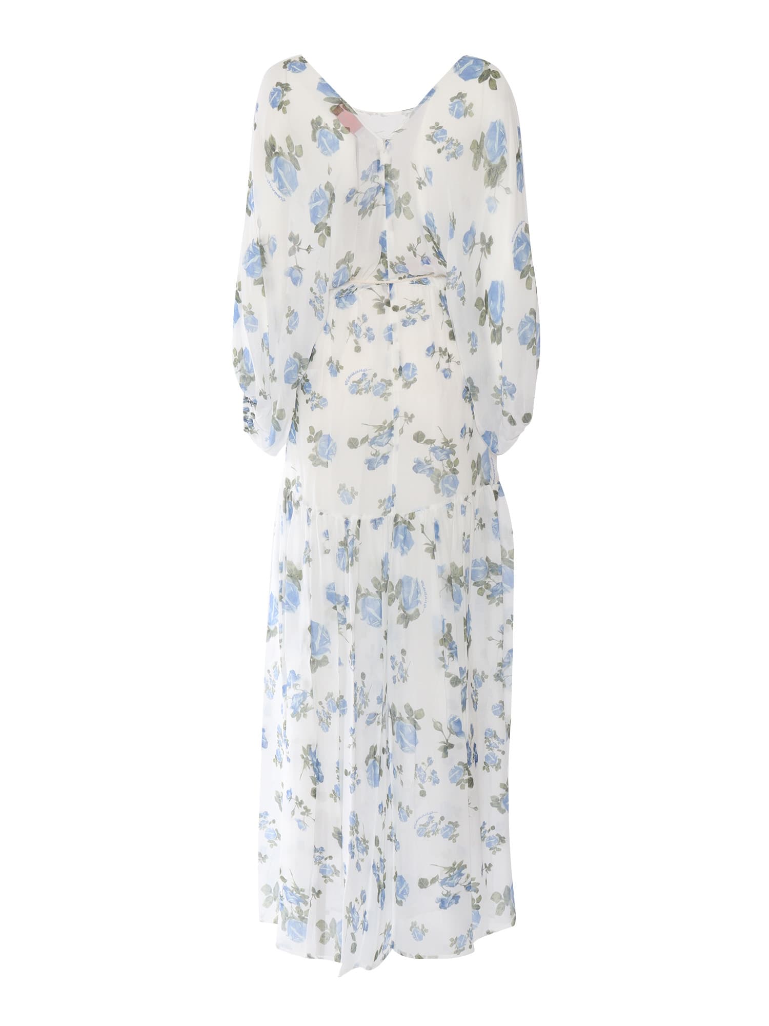 Ermanno Ermanno Scervino Long White Floral Dress In White